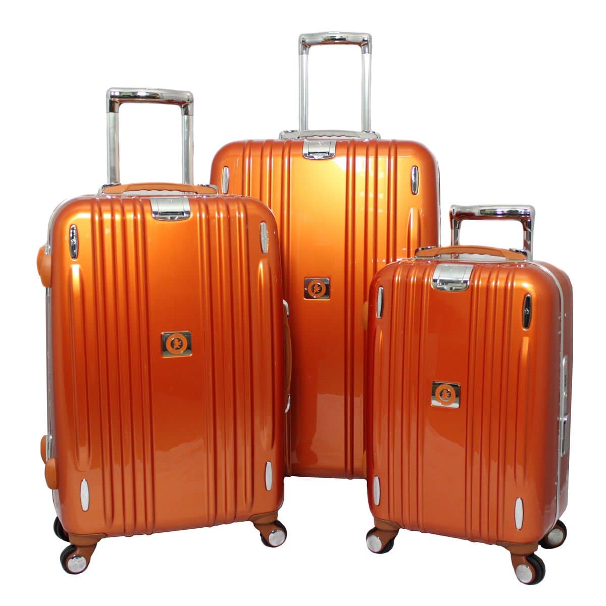 Heys CR-721-3PCSET-ORANGE USA Crown Edition M Elite Hardside Spinner Upright Luggage Set, Orange - 3 Piece
