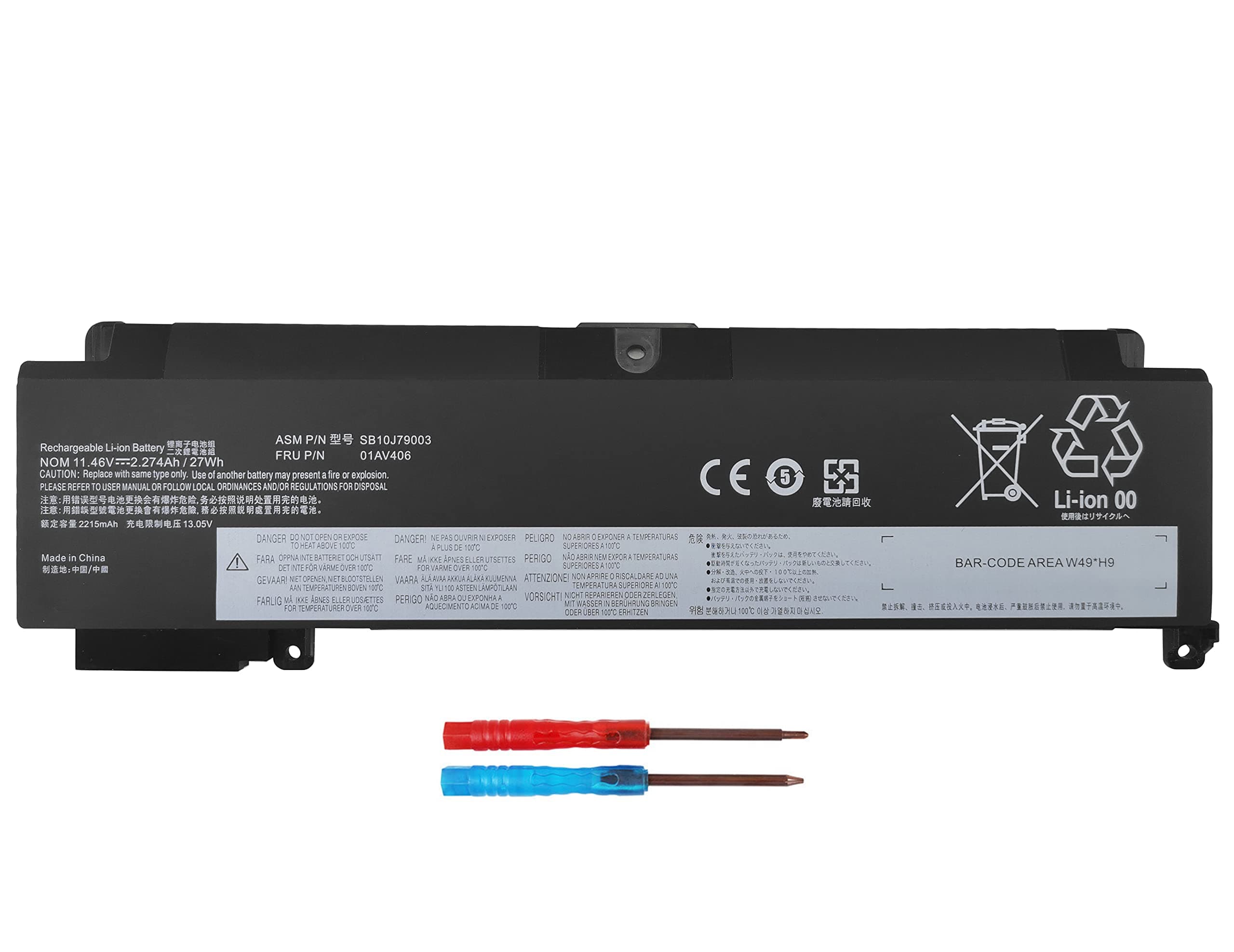 Laptop Battery 01AV406 SB10J79003 Replacement for ThinkPad T460s T470s Series 01AV405 SB10J79002 00HW038 00HW025 00HW024 01AV462 01AV407 01AV408 L16M3P73 SB10J79004 PC Notebook.
