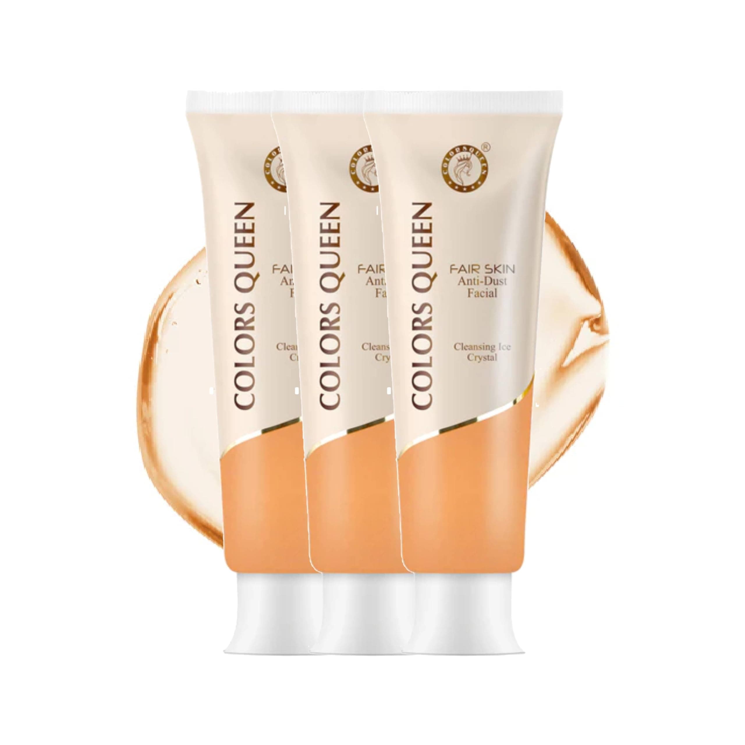 Colors Queen [Set of 3pcs] Fair Skin Anti Dust Facial Wash, Cleansing Ice Crystal - FS-111