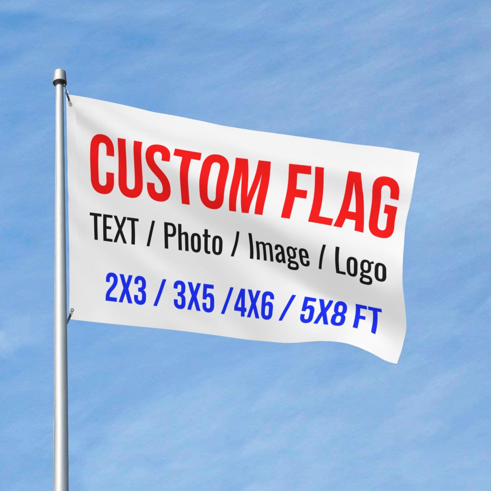 OHORTEB Custom Photo Flag Design Your Own Picture Text Logo Personalized Flag Customizable Image Gifts for Indoor Outdoor Decoration (White, 4X6 FT)