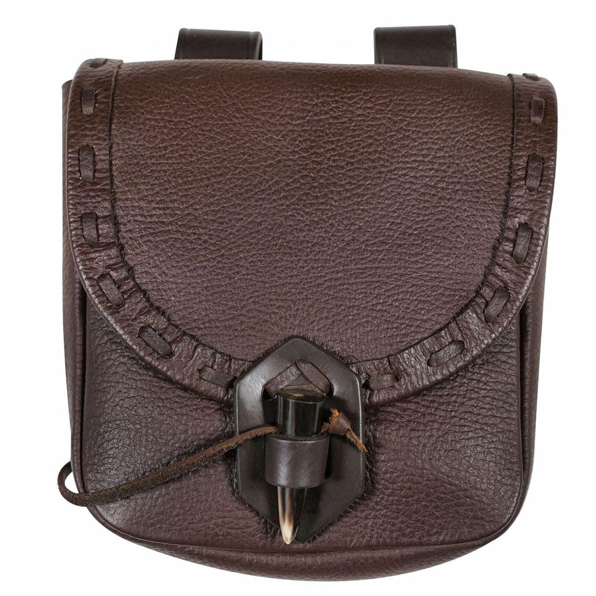 Leather Belt Pouch Medieval Genuine Leather Bag Costume Accessories Pouch Viking Belt Renaissance Coin Purse for LARP Fantasy Events, Ren Faire, Halloween- Brown