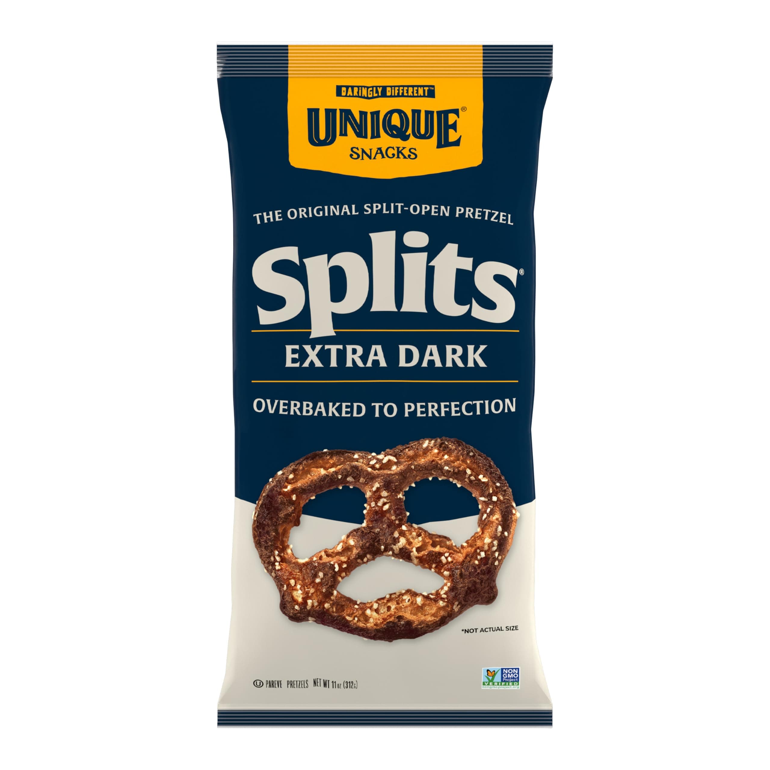 Pretzels, Extra Dark Splits Pretzels, 11 Ounce (Pack of 12)