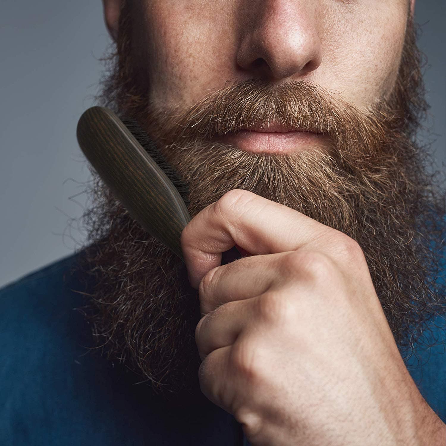 Naturenics Beard Brush, Beard Comb & Beard Scissors- Beard Kit - 100% Firm Boar Bristles - Beard Grooming Kit Works With All Beard Oils & Beard Balms- Helps with Beard Growth, Styling & Conditioning