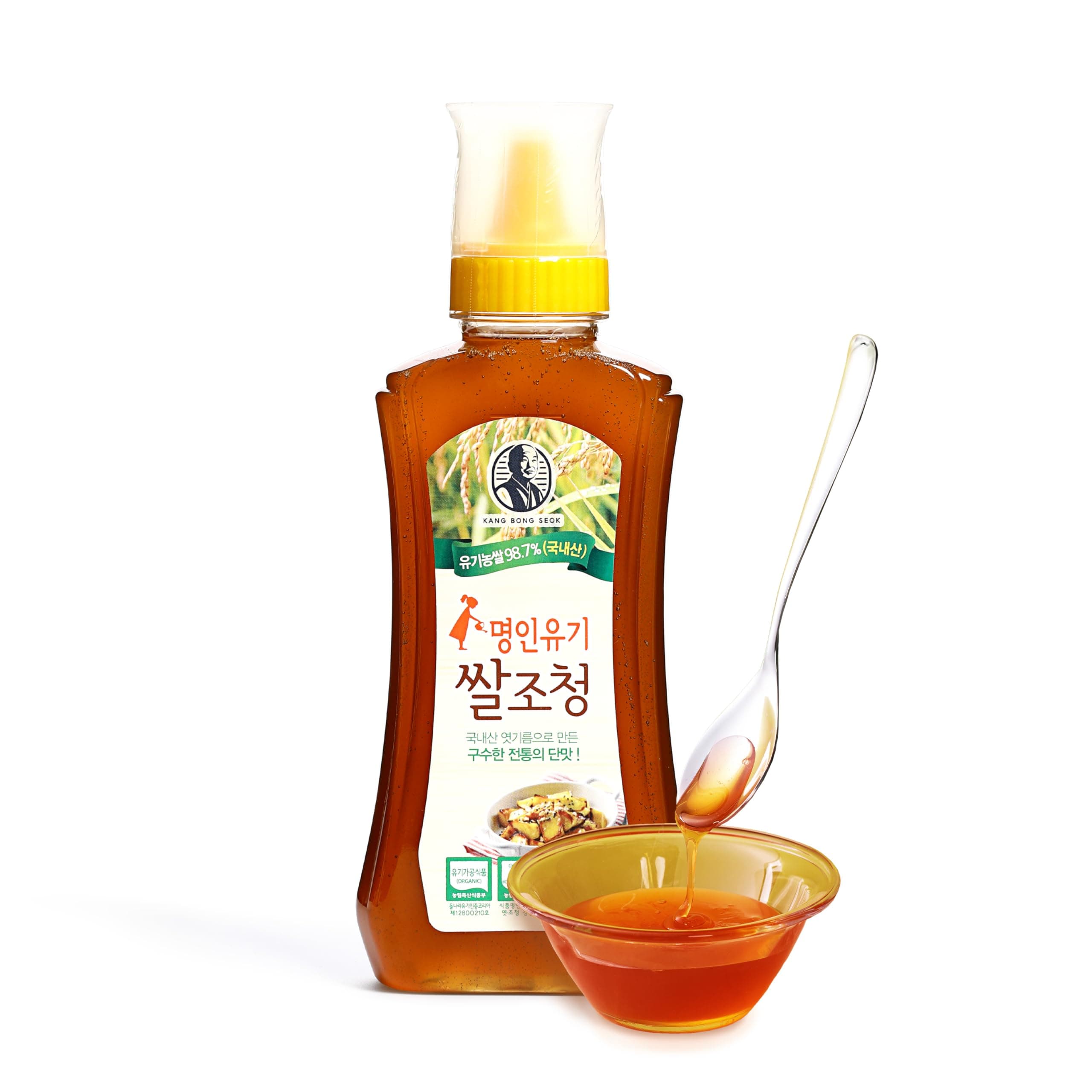 KANG BONG SEOK, Master Organic Rice Jocheong I Korea Food Master I Sugar Free Sweetener I Rice Syrup I Grain Syrup I Barley Malt Syrup I Cooking Sauce Seasoning I Pancake Syrup I 17 Oz.