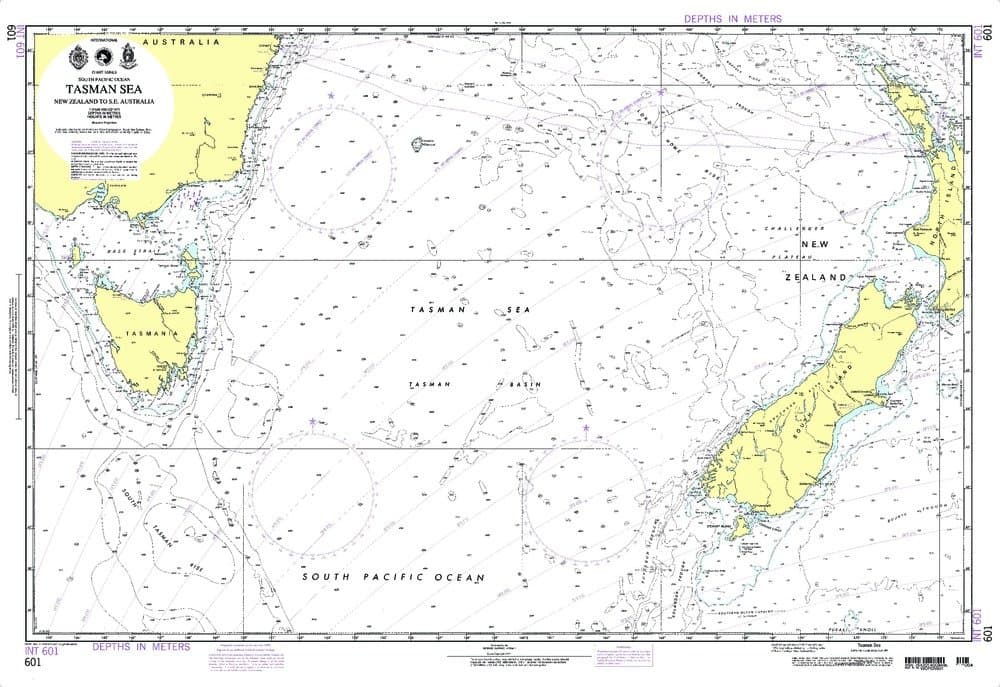 Paradise Cay PublicationsNGA Chart 601: Tasman Sea [New Zealand to Se Australia]