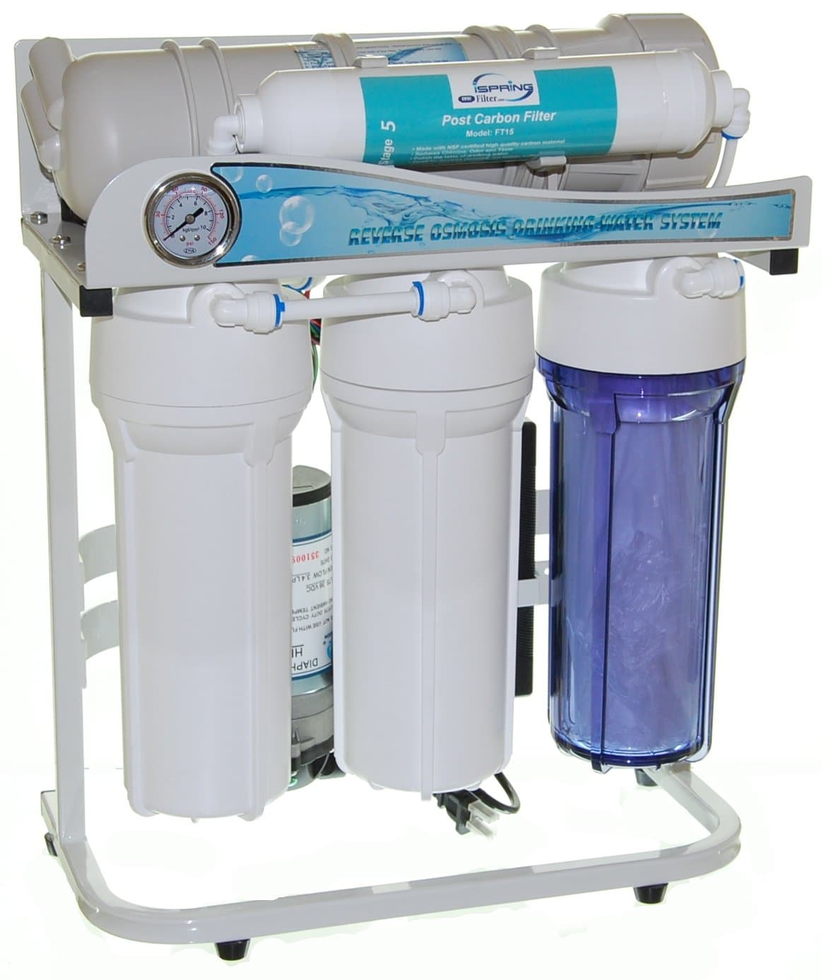 Ispring Rcs5T 500 Gpd Commercial Grade Tankless Reverse Osmosis Water Filter System W/ 1:1 Drain Ratio