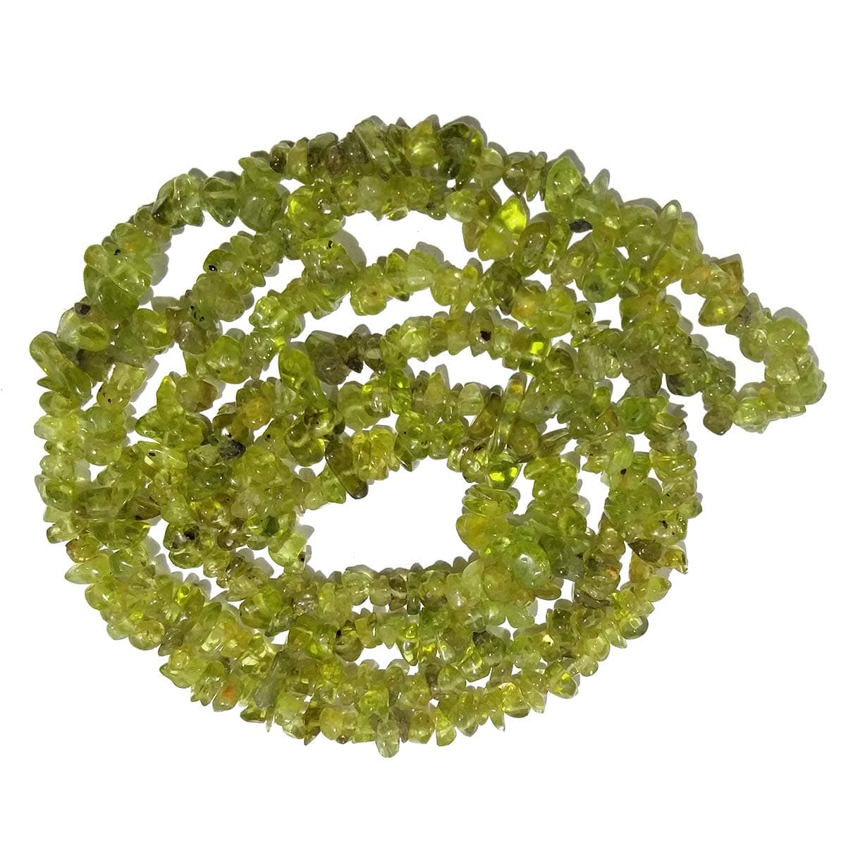 Reiki Crystal ProductsPeridot Mala/Necklace Natural Crystal Stone Chip Bead Mala for Reiki Healing and Crystal Healing Stone (Color : Green)