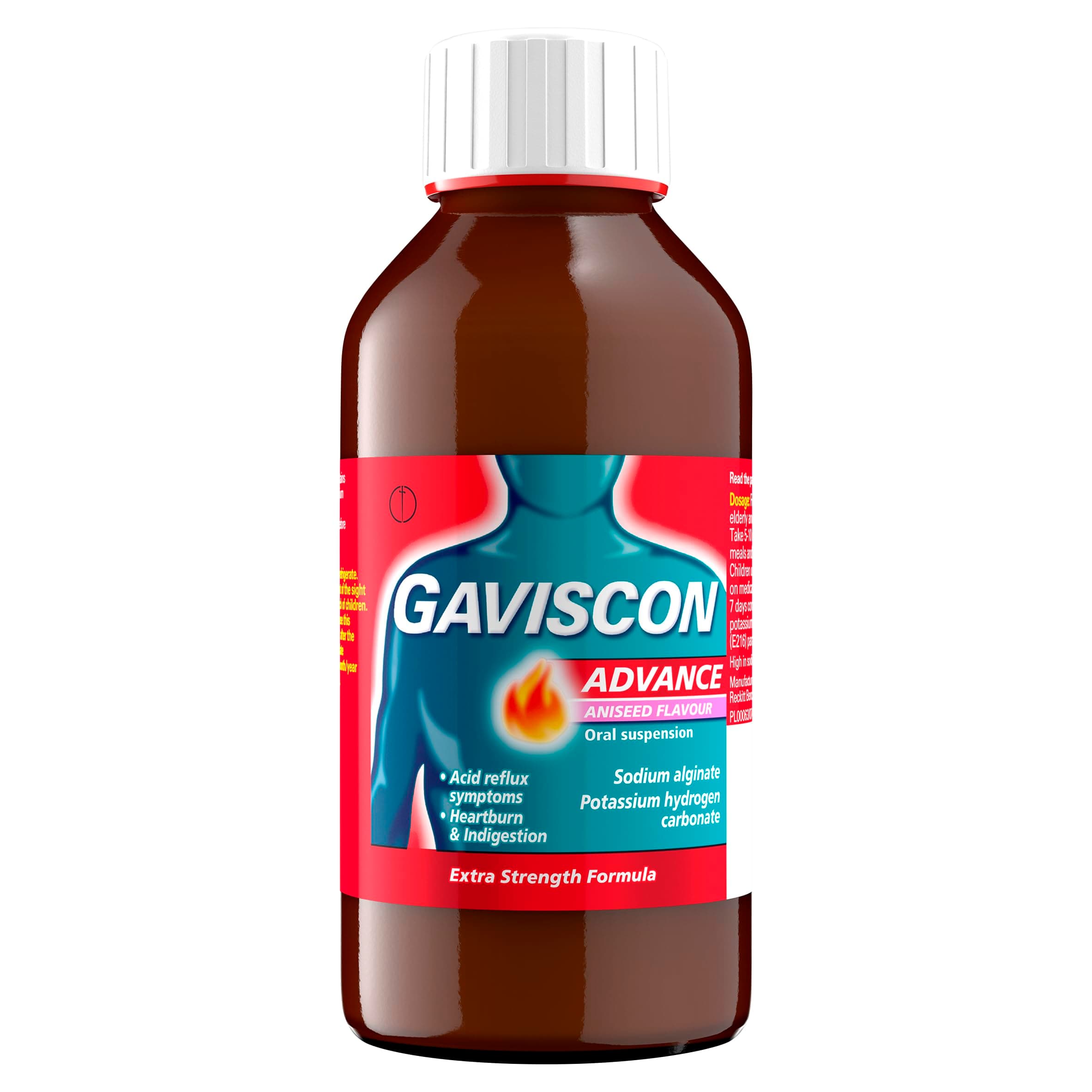 Gaviscon Advance Aniseed Liquid 300 ml - Heartburn Relief, Indigestion Aid, Antacid For Acid Reflux, Safe During Pregnancy, Lasts Up To 4 Hours, Eases Digestion And Nausea
