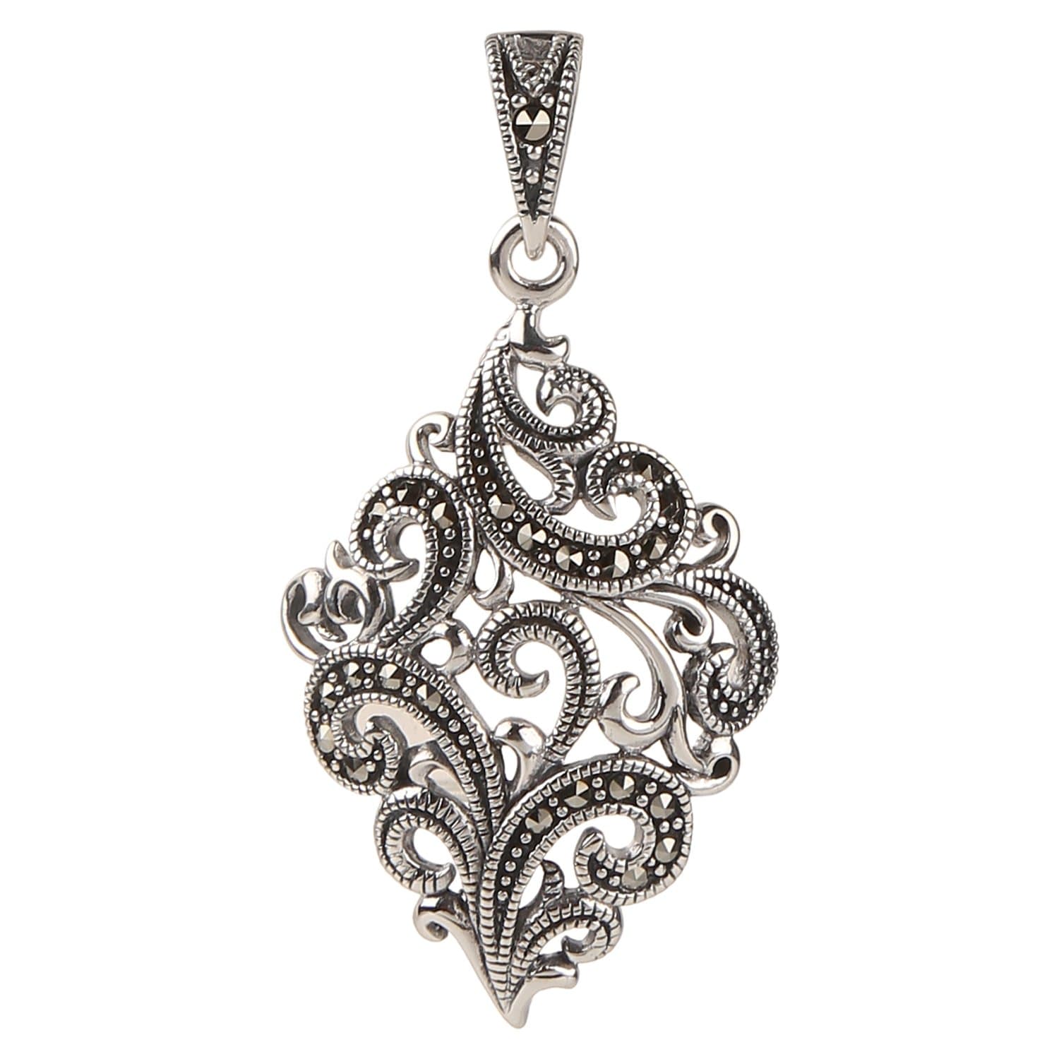 Ananth JewelsSomma 925 BIS Hallmarked Silver Made with Swiss Marcasite Pendant for Women