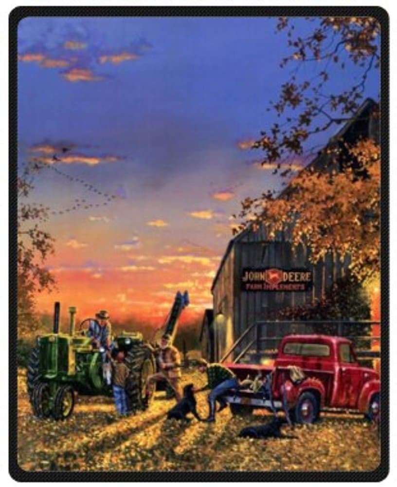 Fashion Design Blake Sofe Bed/Sofa Fleece Plush Blanket Old Farm Tractor Antique Blanket 58 Inch x 80 Inch Large