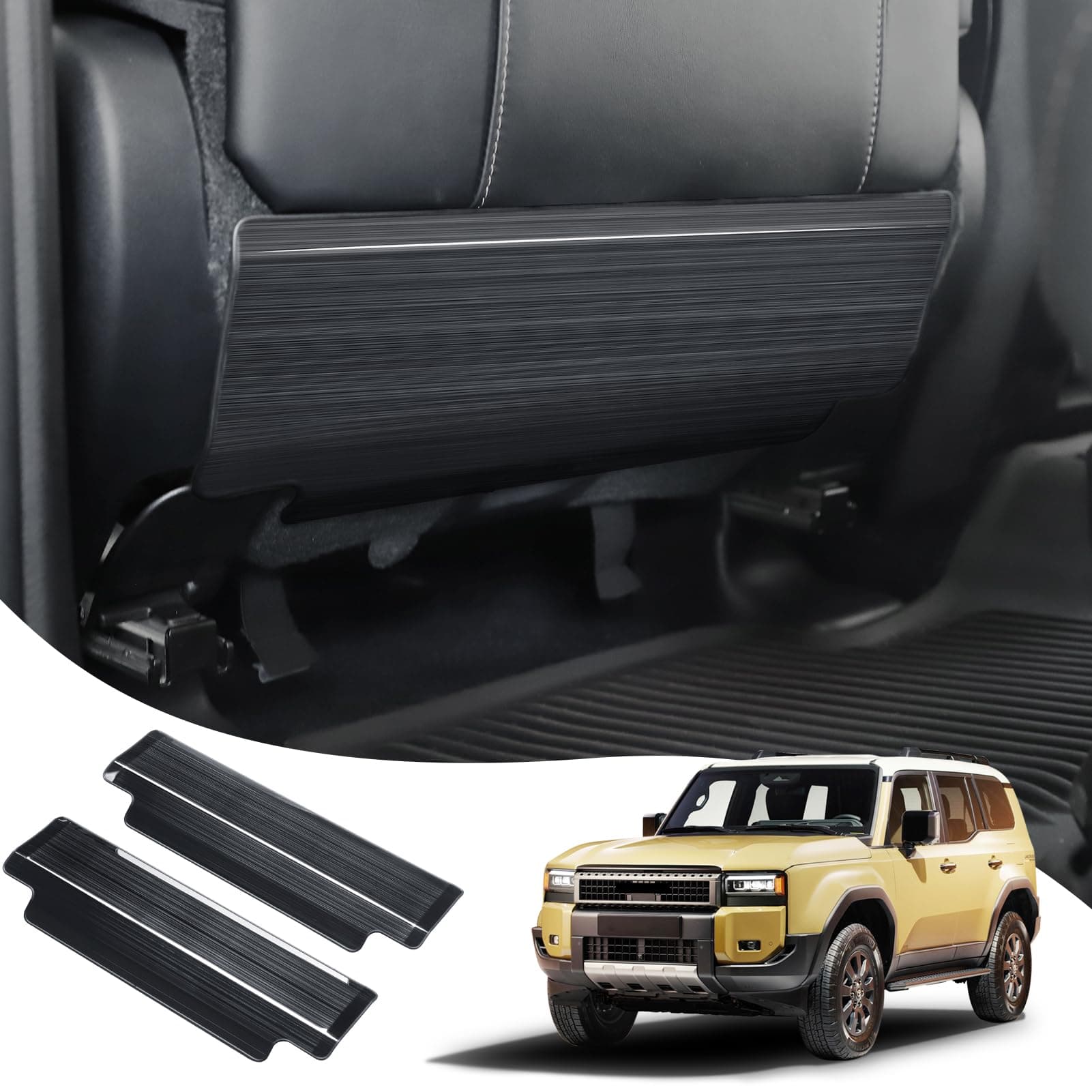Stainless Steel seat Protection Plate is Suitable for The Toyota 2024 to Present Land Cruiser 1958 250 First Edition LC250 Internal Anti Kick Decorative Panel Modification Accessories (Black)