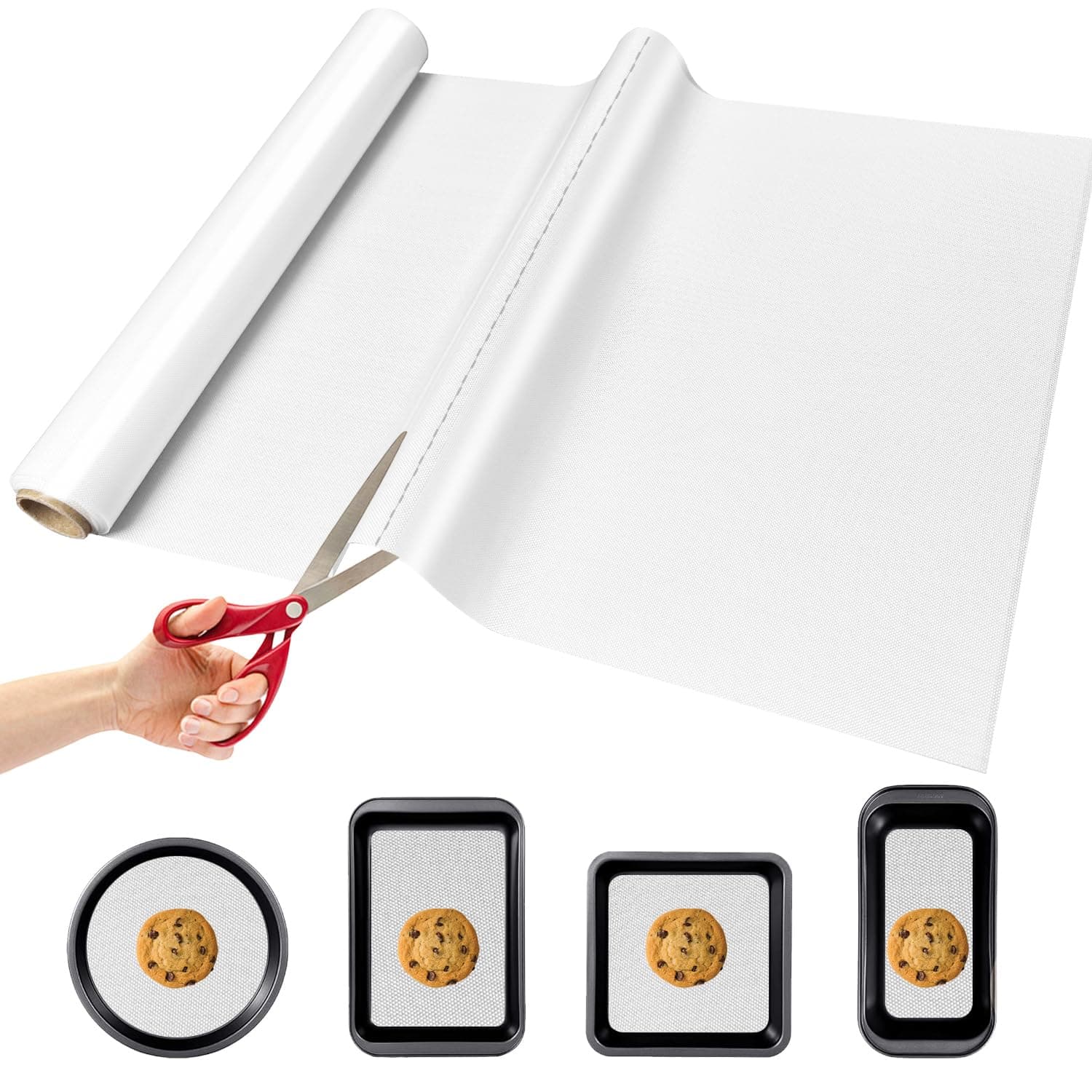 Silicone Baking Mat Roll 12IN*3.5FT Food Grade Heat Resistant Baking Sheet Matt Non stick Resuable Pastry Mat for Macaron Cookie Bread Baking Cooking