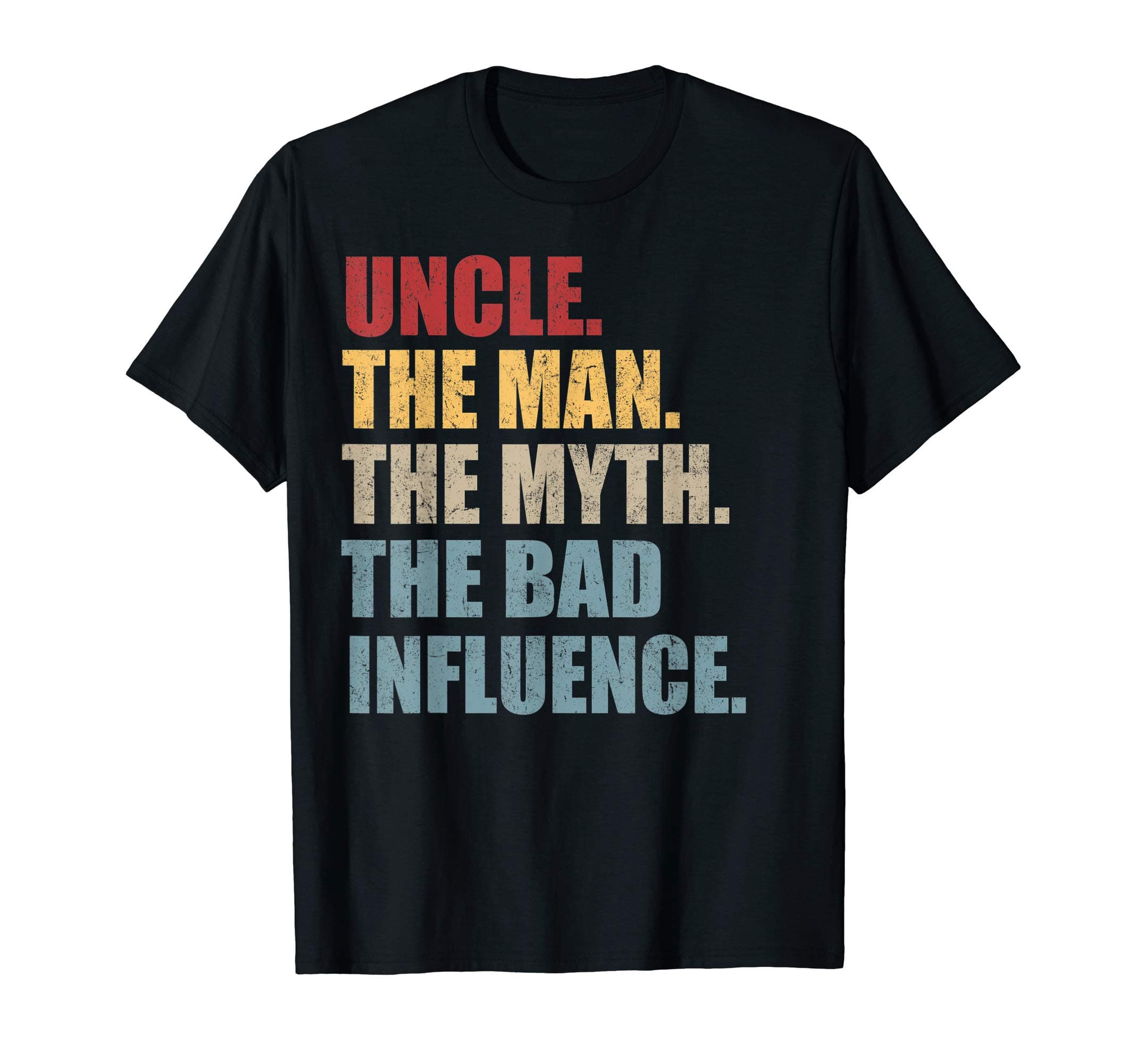 Vintage Funny Family Shirts Co.Vintage Fun Uncle Man Myth Bad Influence Funny T-ShirtOEKO-TEX STANDARD 100