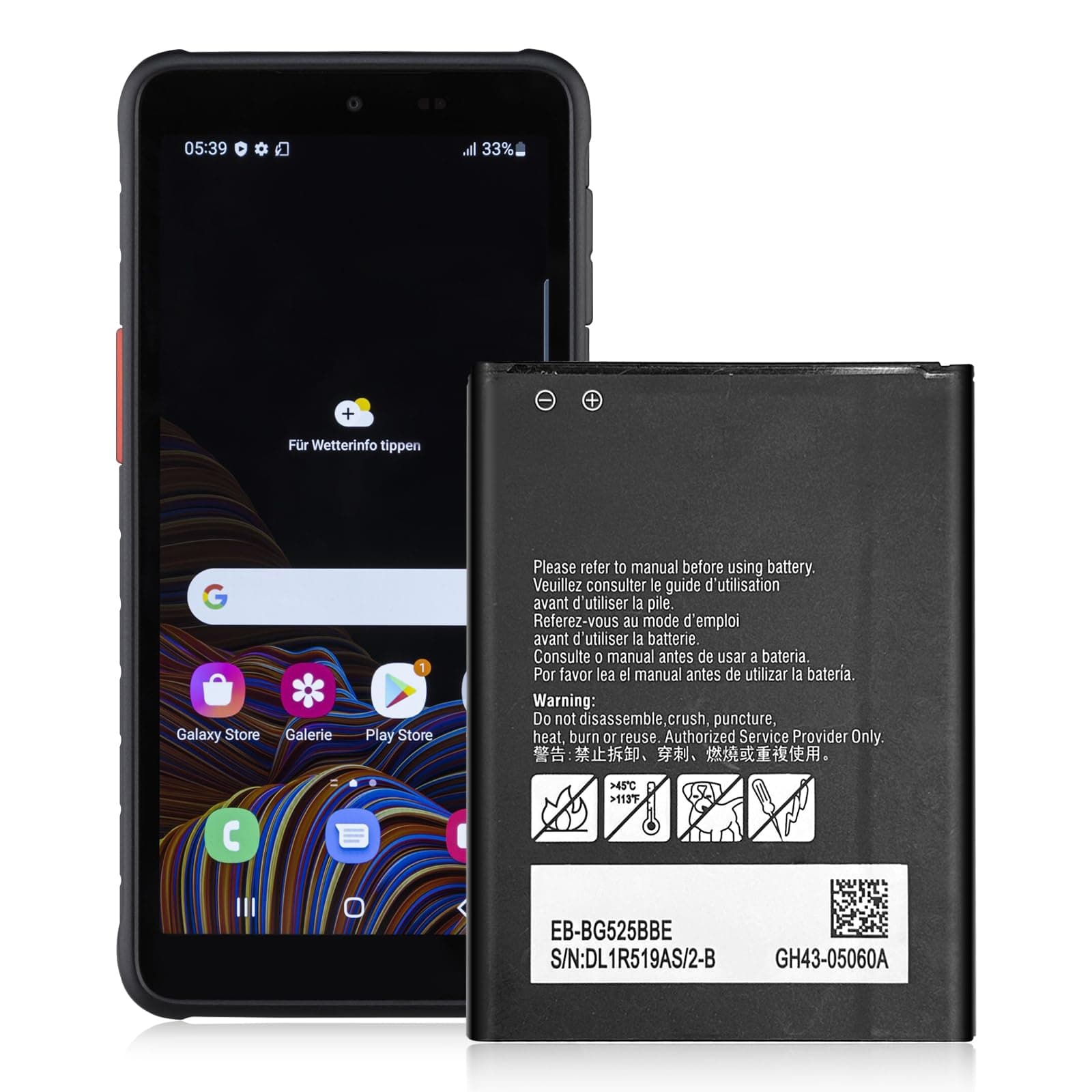 Galaxy Xcover 5 Battery, 3000mAh High Capacity New 0 Cycle Li-ion Replacement Battery for Samsung Galaxy Xcover 5, EB-BG525BBE 1ICP5/54/67