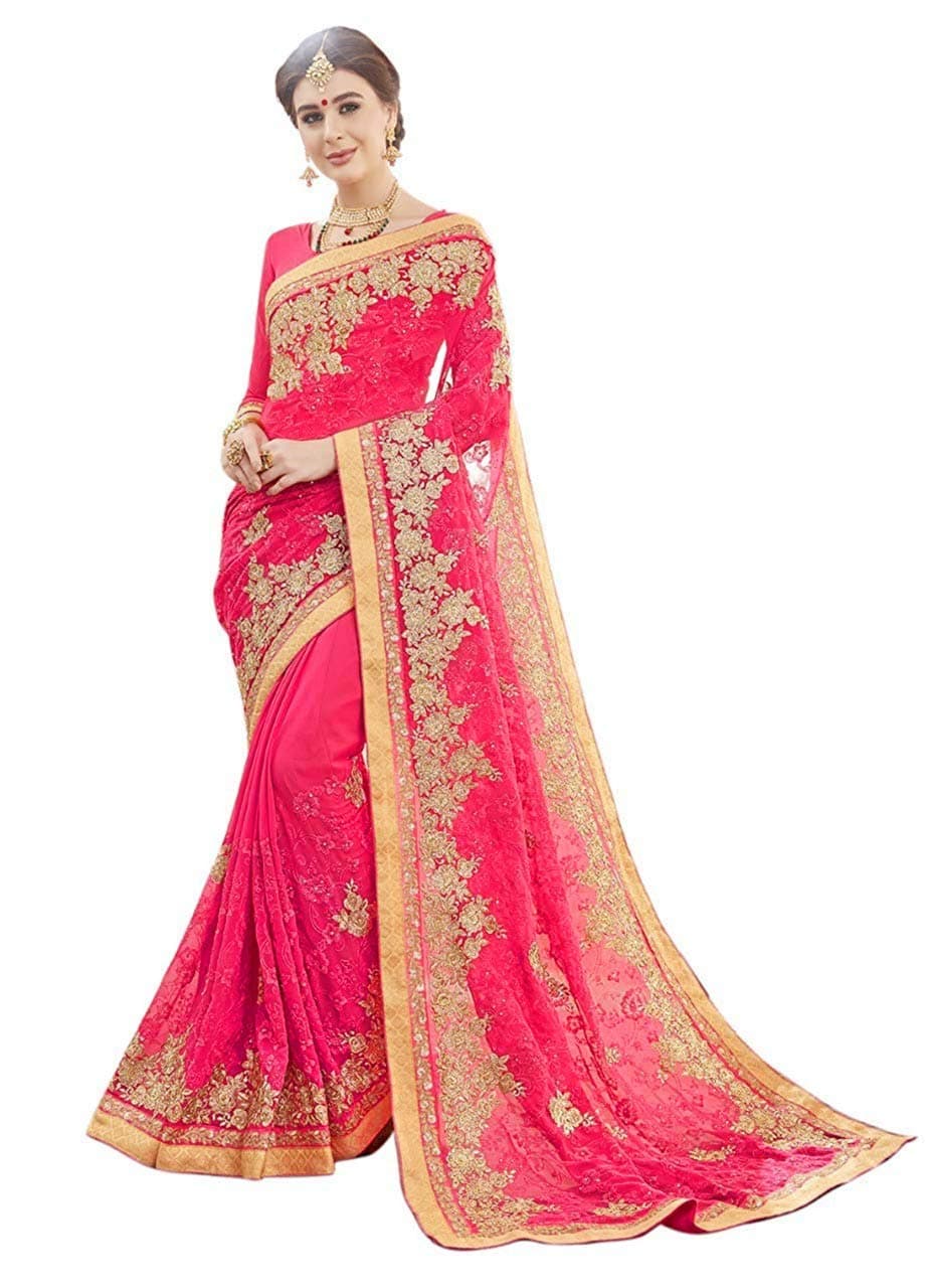 Miodis fashion Women's Georgette Saree With Unstitched Blouse Piece