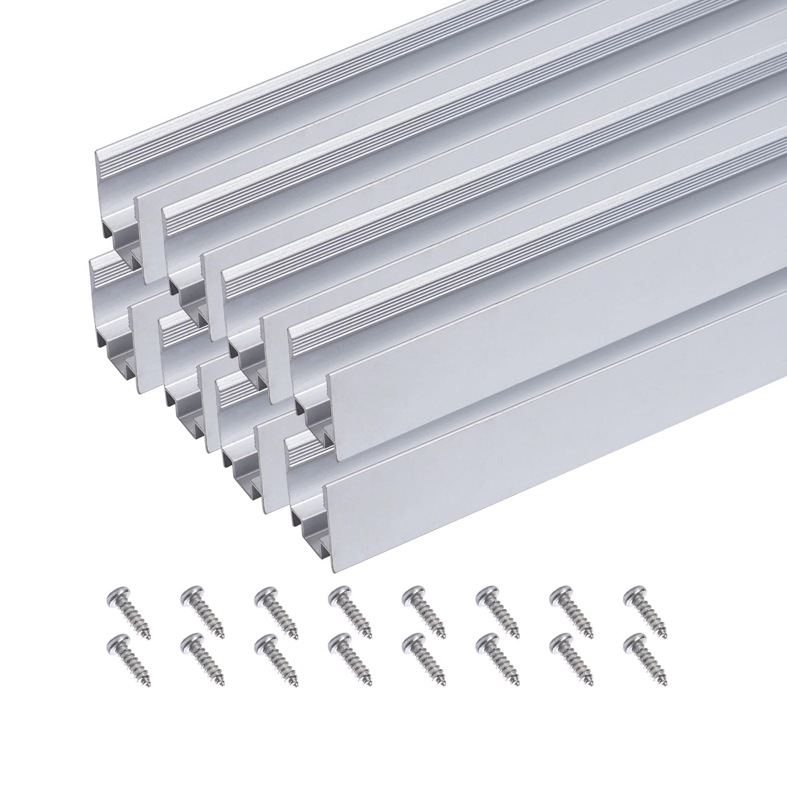 3.3FT/1M Aluminum Track Channel Mounting Bracket, for 8x16mm and 7x14.5mm LED Mini Neon Rope Lights, Pack of 8