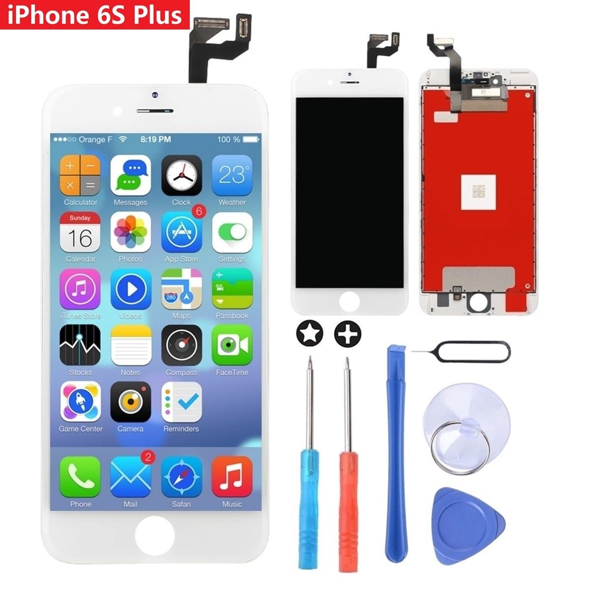 Brinonac LCD 3D Touch Screen Digitizer Frame Assembly Full Set Screen Replacement with Tools for iPhone 6S Plus 5.5 inch White