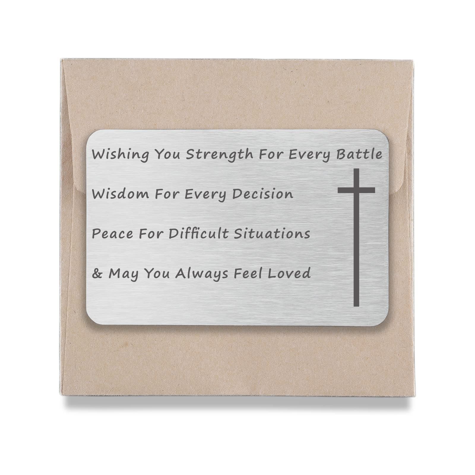 JAmuruwtChristian Gifts for Men Women Godchildren Godson Goddaughter Metal Wallet Insert Card Religious Inspirational Gifts for Baptism Christmas Thanksgiving Birthday