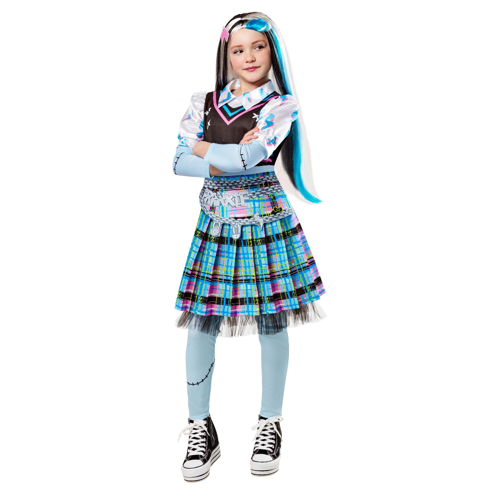 Rubies Official Monster High Frankie Stein Deluxe Girls Costume, Kids Fancy Dress