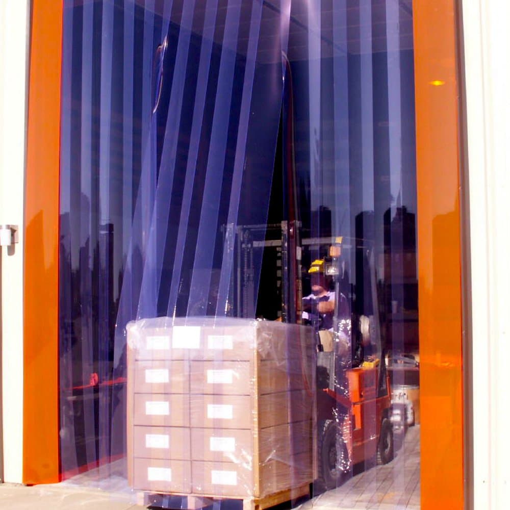 Steel Guard Safety PVC Strip Curtain Door - PVC Strip Door Kit - H- 8' x W- 8' - 8" Strips, 50% Overlap -Steel Guard Safety