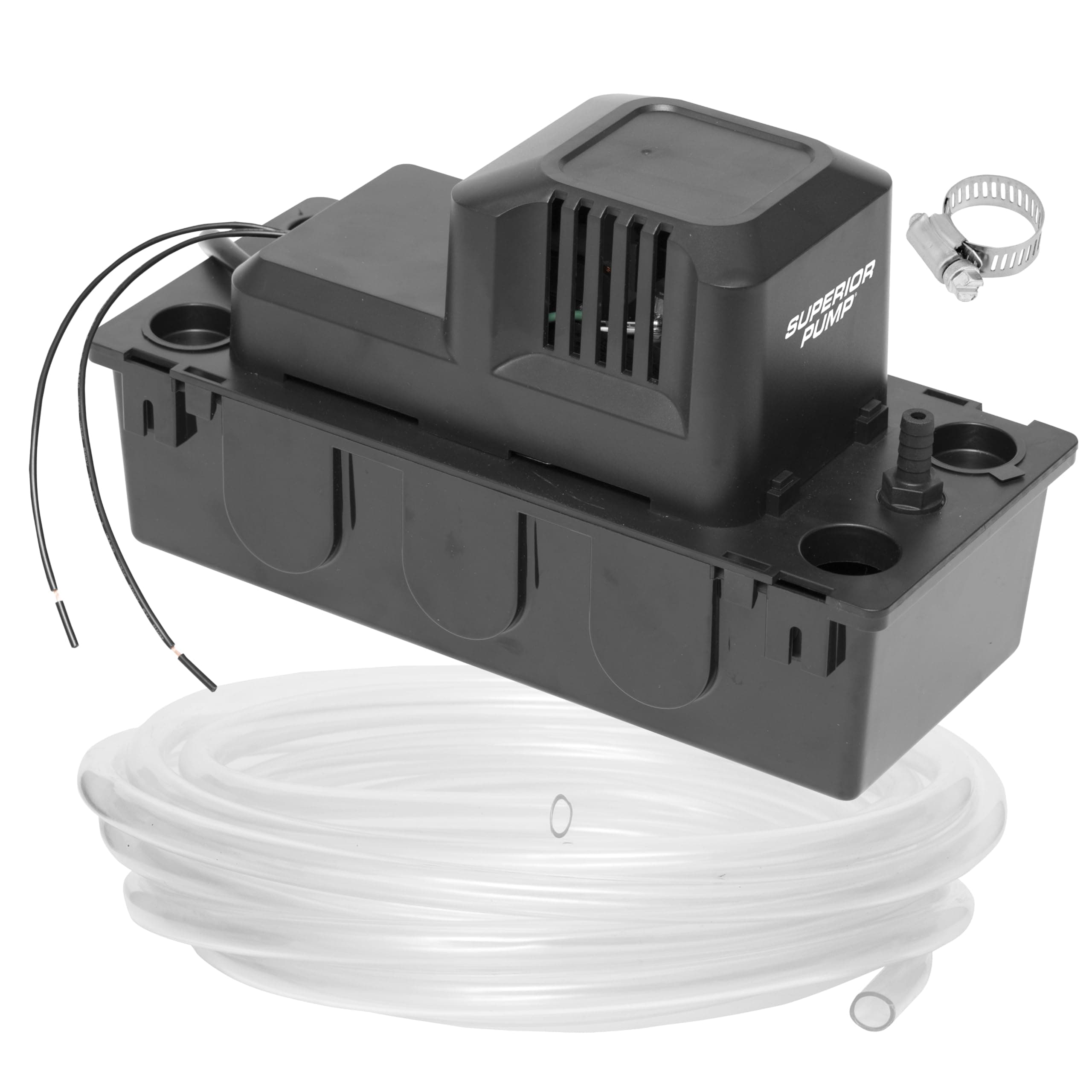 97154, 65 GPH 1/50 HP Automatic Condensate Pump with Safety Switch and 20 Ft. Tubing for HVAC, Dehumidifier, Furnace, Air Conditioner, Max Head 18 ft, Black