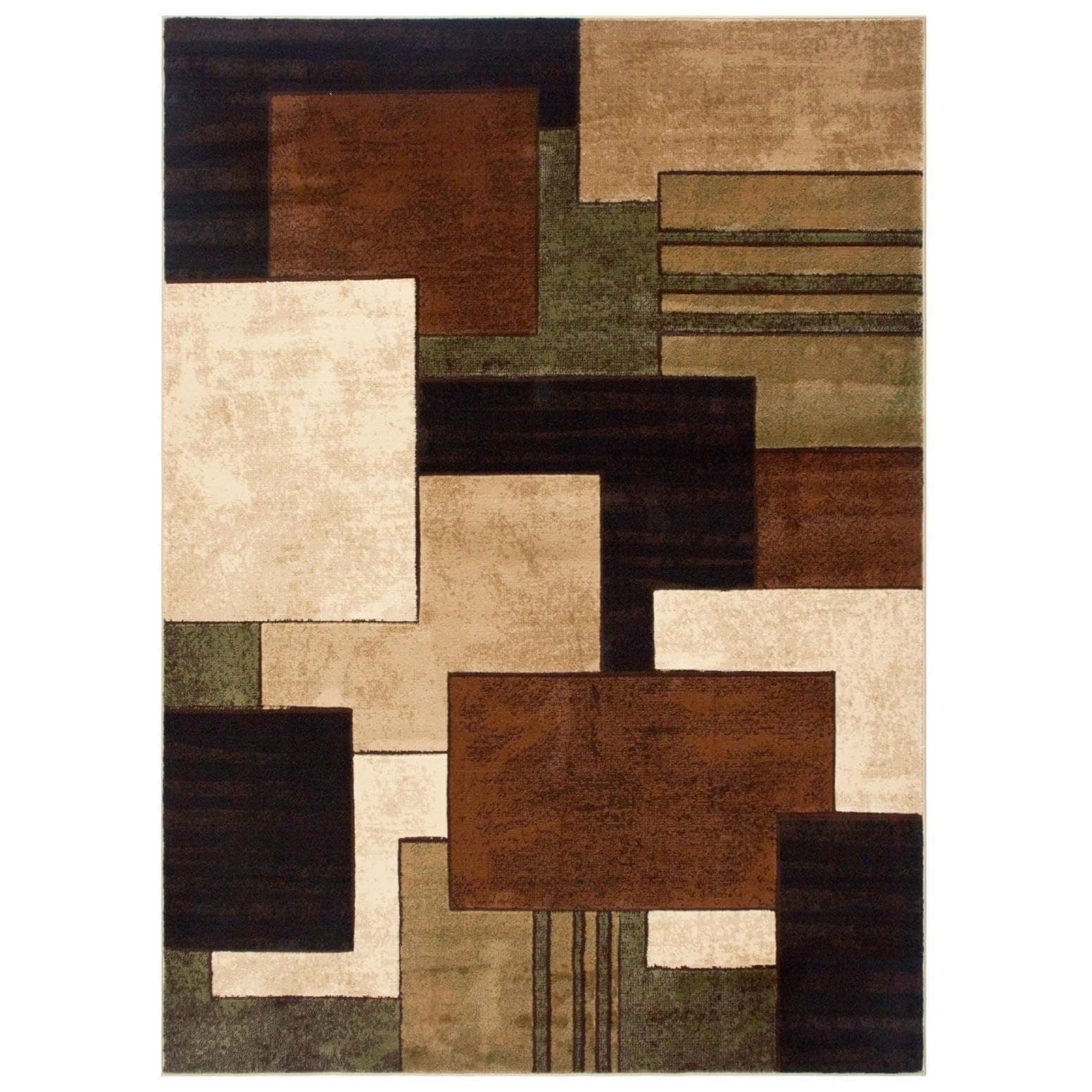 Tribeca Mason Area Rug 5'2"x7'2", Abstract Brown/Green (HD5367-548)