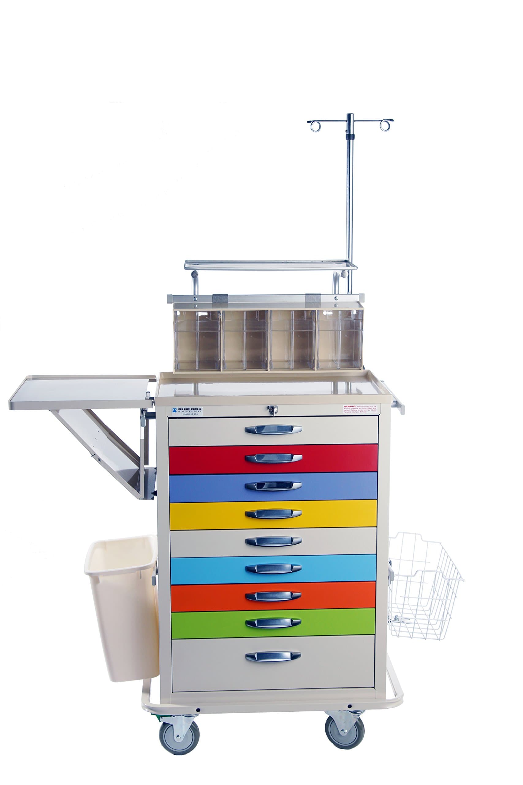 89028 BAC-30, Deluxe Pediatric Crash Cart,Professional Emergency Medical Crash Supply Cart for Anesthesia Treatment and Medical Equipment Storage