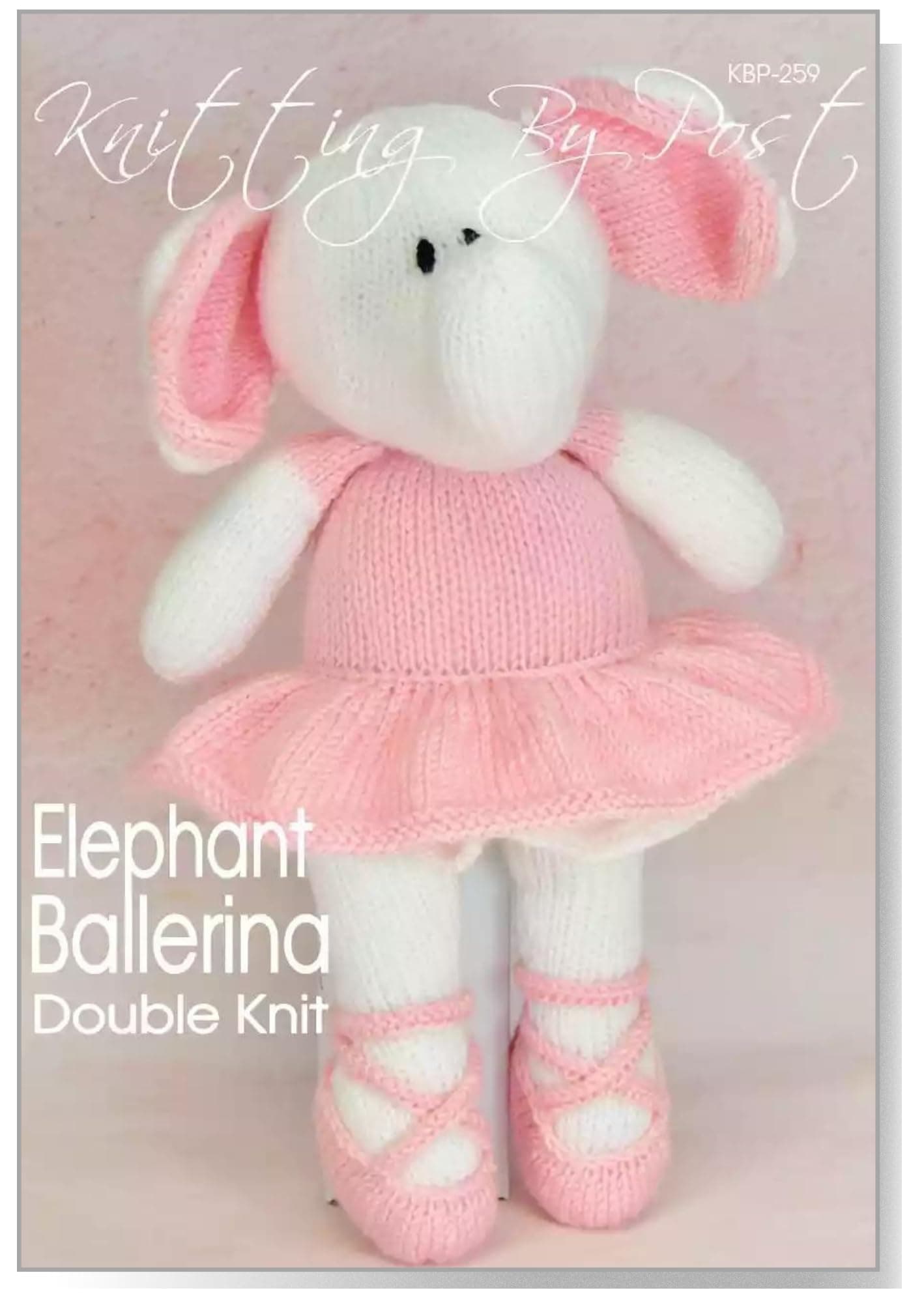 Knitting by Post Knitting Pattern Leaflet Elephant Ballerina Dancer Soft Toy from in Pink and White