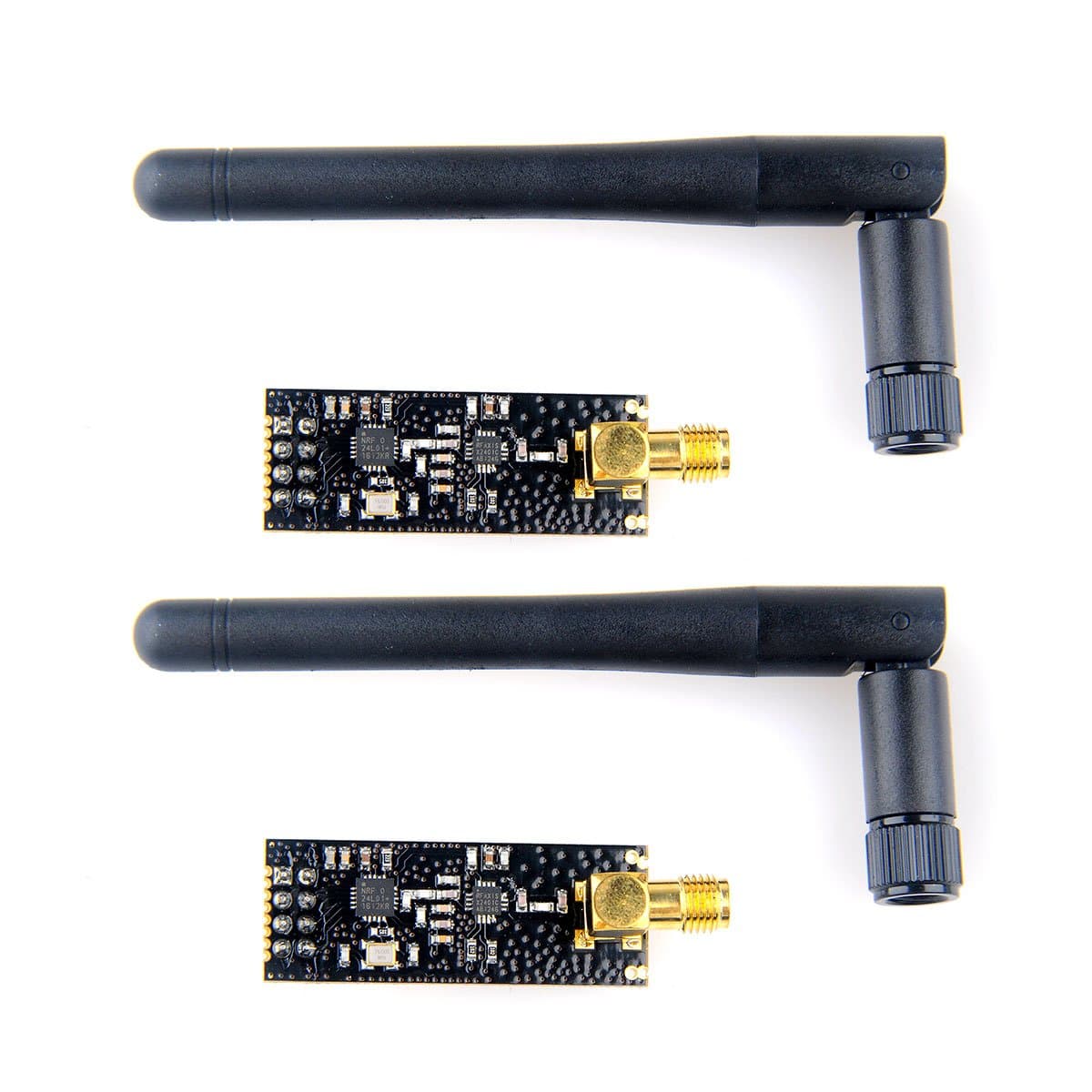 MakerFocus 2pcs nRF24L01+PA+LNA Wireless Transceiver RF Transceiver Module 2.4G 1100m with SMA Antenna for Arduino