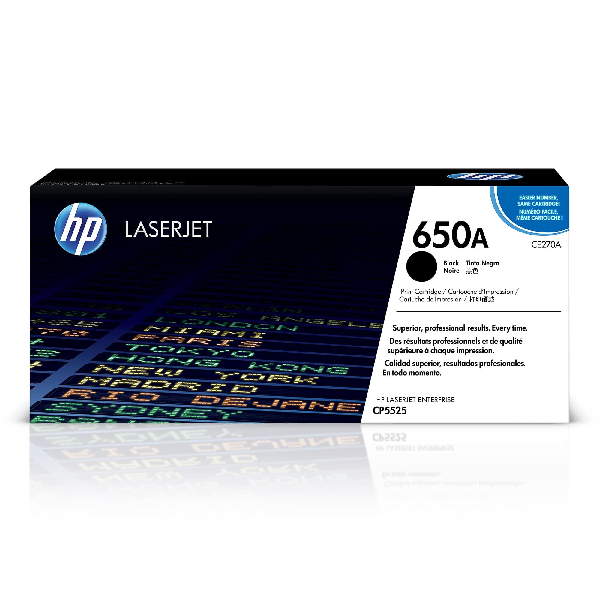 HP 650A Hewlett Packard Original LaserJet Colour Sphere Toner Cartridge, Black - CE270A