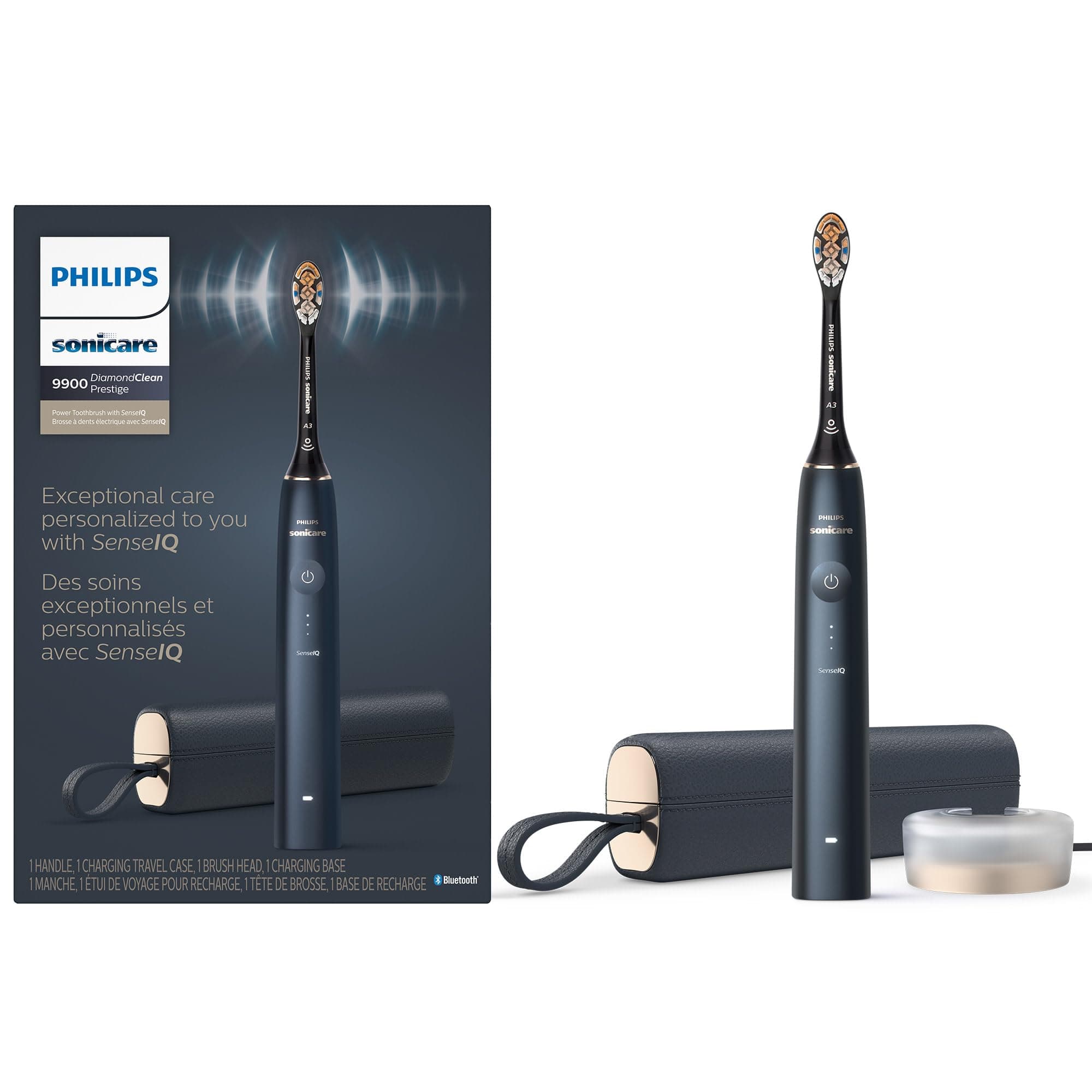 Philips Sonicare 9900 Prestige Rechargeable Electric Toothbrush with SenseIQ, Midnight HX9990/12
