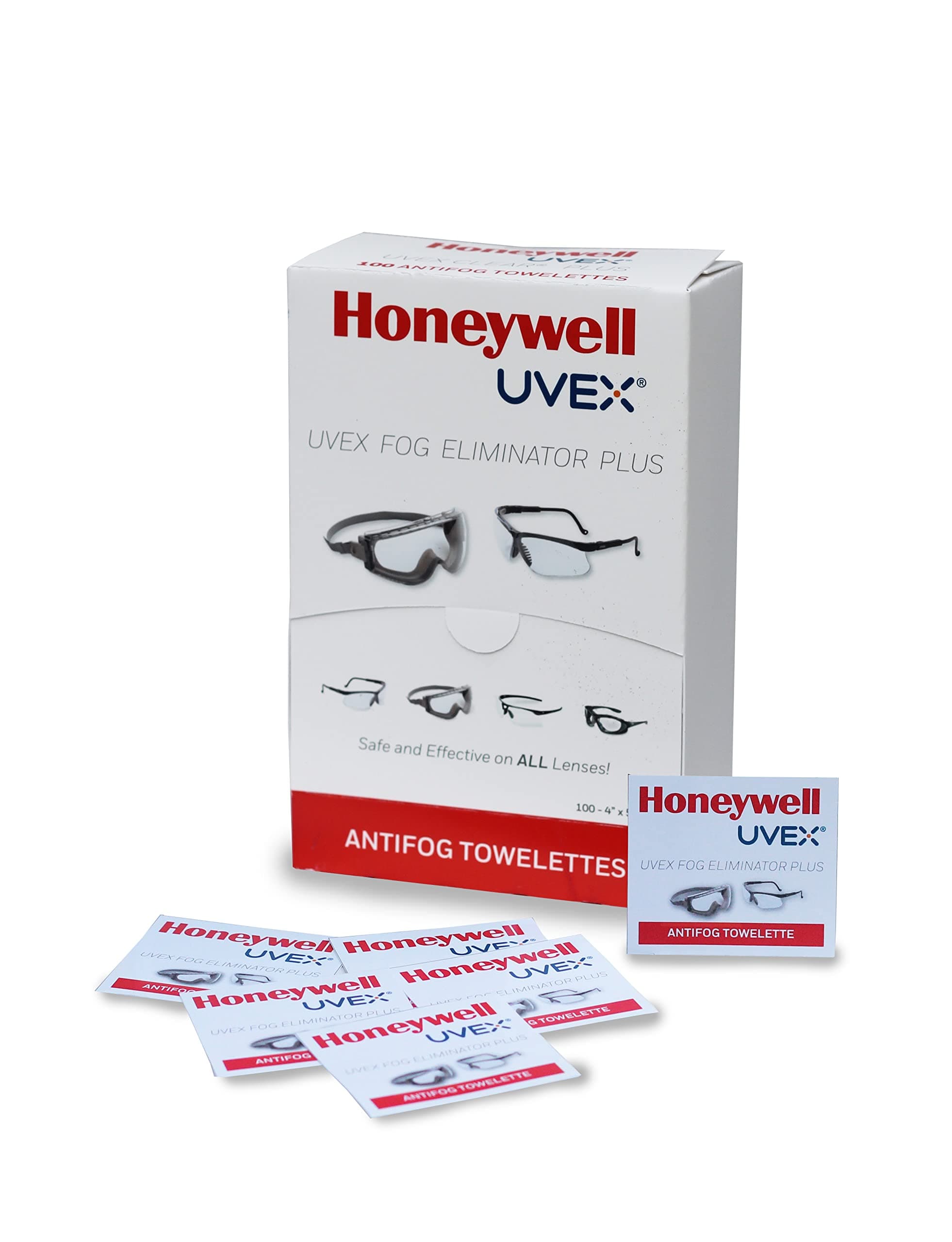 Uvex S479 Fog Eliminator Plus Cloths, 100 Cloths/Box, Individually-Wrapped