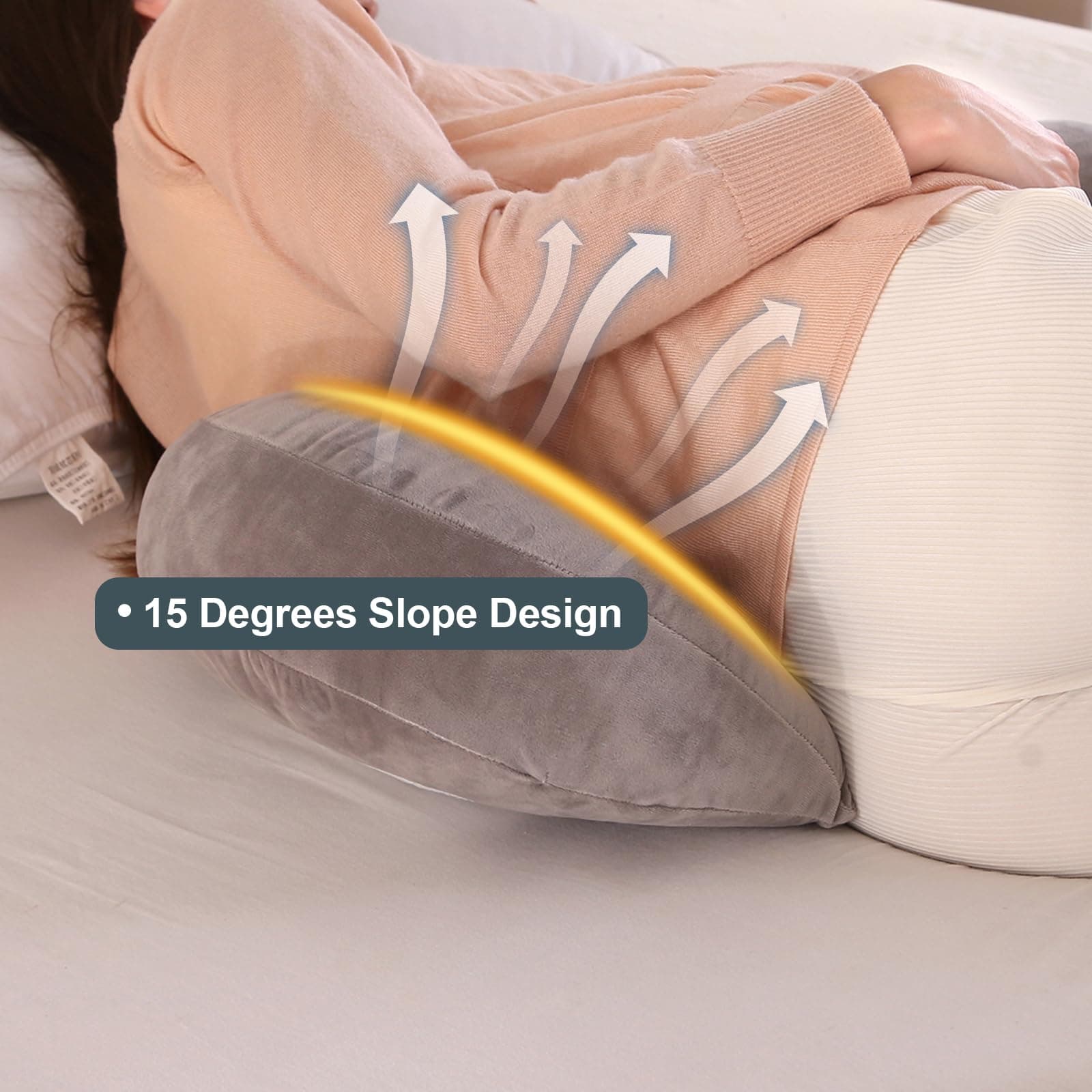 SHANNA Wedge Pregnancy Pillow for Sleeping, Maternity Body Support Pillow for Back, Hips, Belly, Legs, Adjustable Soft Comfort Pregnancy Pillow, Removable Pillow Cover(Dark Gray)