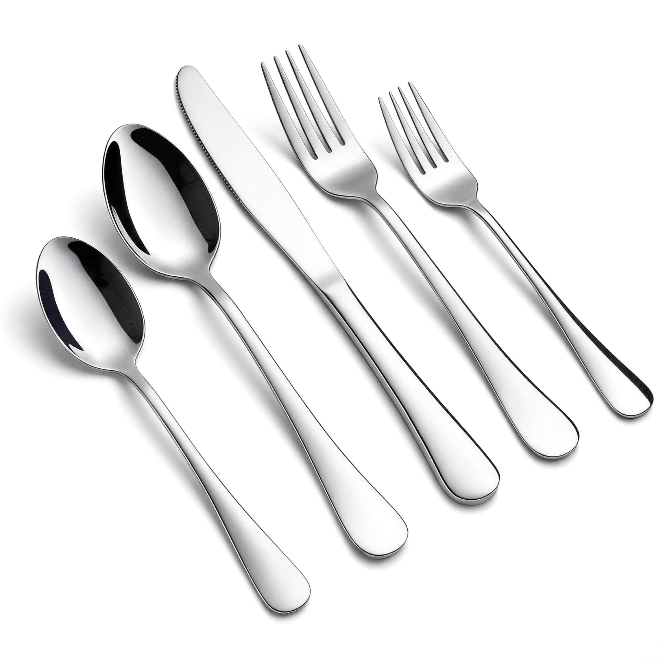 LIANYU 30 Piece Flatware Silverware Set for 6, Stainless Steel Cutlery Eating Utensils, Mirror Finished, Dishwasher Safe