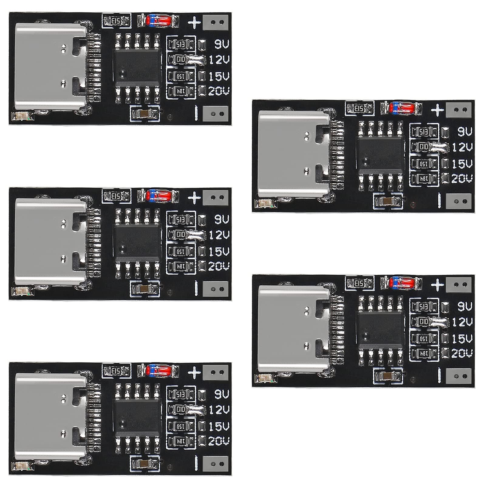 USB-C PD Trigger Board Module PD/QC Decoy Board Fast Charging USB Type-c to 12v Fast Charger Power Delivery Boost Module 5pcs