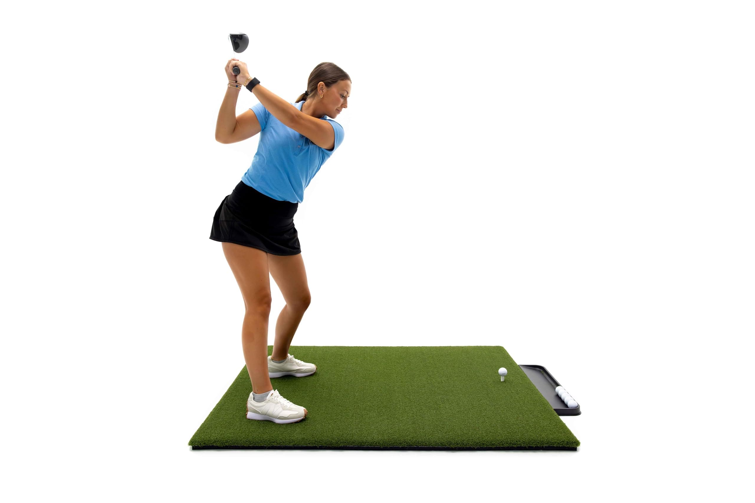 Perfect Reaction Golf Mat - 4x5 Feet Premium Turf Indoor/Outdoor Mat for Hitting & Chipping - Golf Stance Mat w/Golf Accessories (Golf Tray + 3 Rubber Golf Tees)