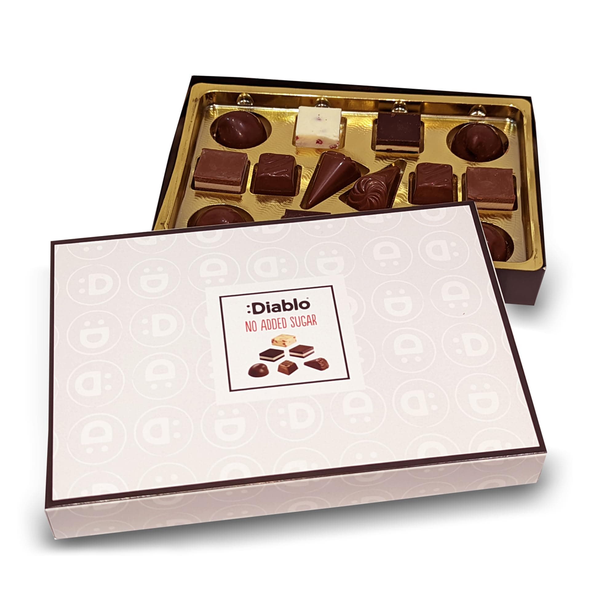 Diablo No Added Sugar Luxury Chocolate Gift Box - Gluten Free, Celebration of Any Occasion, Birthday, Anniversary chocolates Gift Set - Assortment of Flavors, Ideal for Gifting - 14 Pieces, 1 Pack