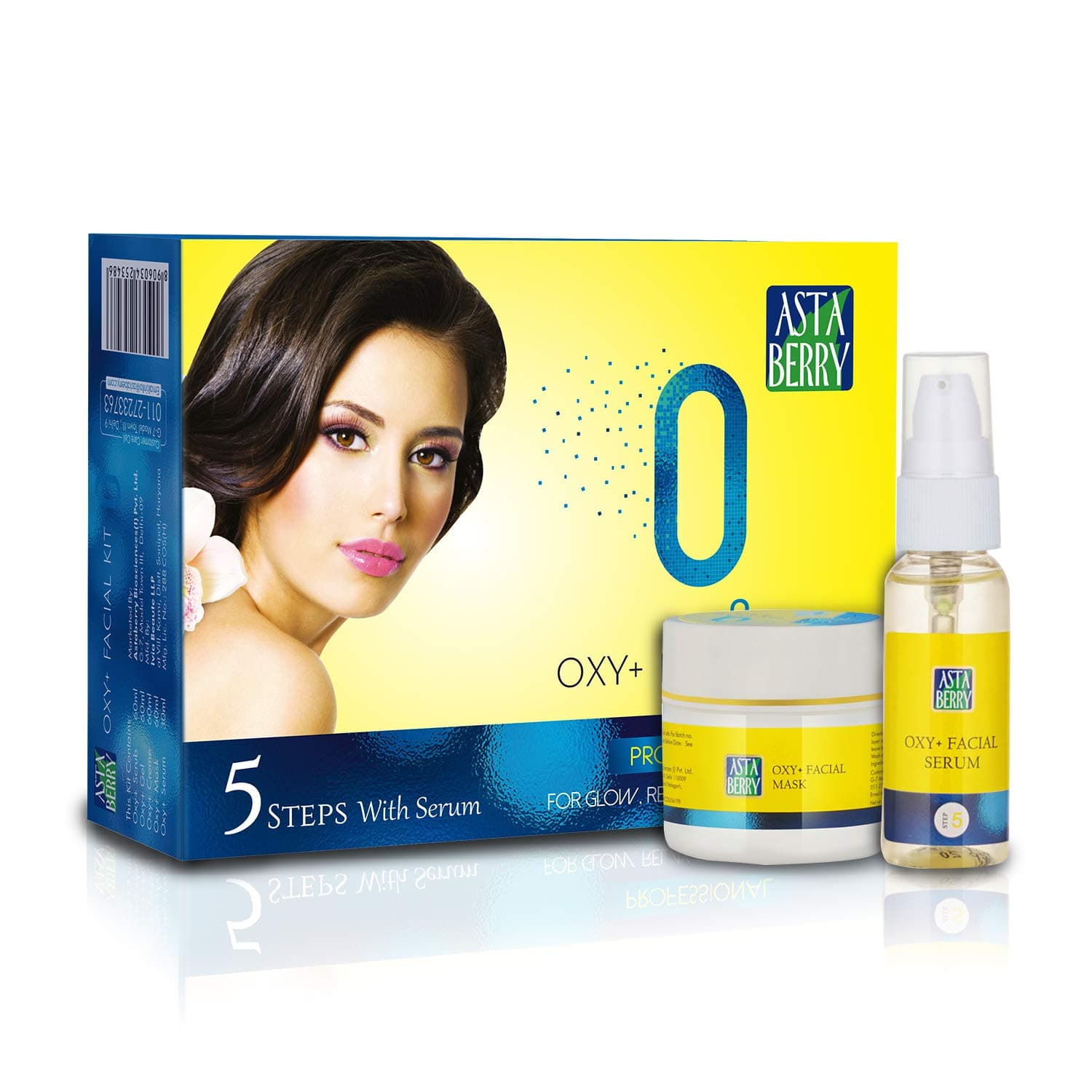 Astaberry Professional O2 Oxy Detan Faical Kit with Serum -Radiance & Glow for Women | Helps reverse skin tanning & Provides deep Hydration | Look brighter & Younger | 270 g