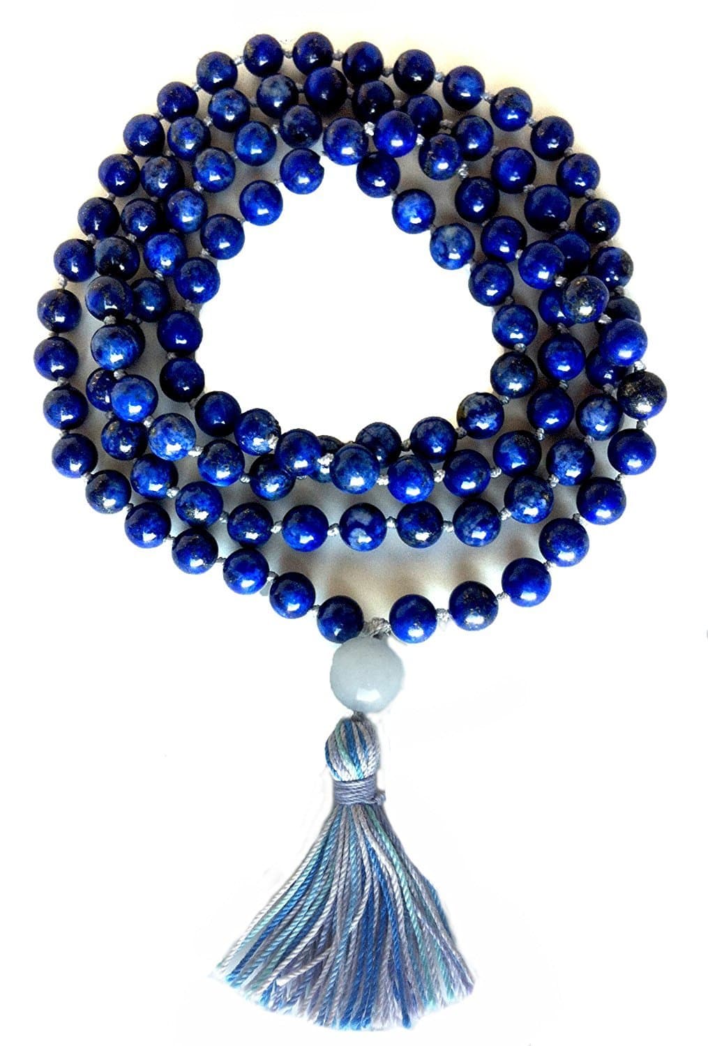 – Mala Lapis Lazuli Hand Knotted 108 Bead Prayer Mala
