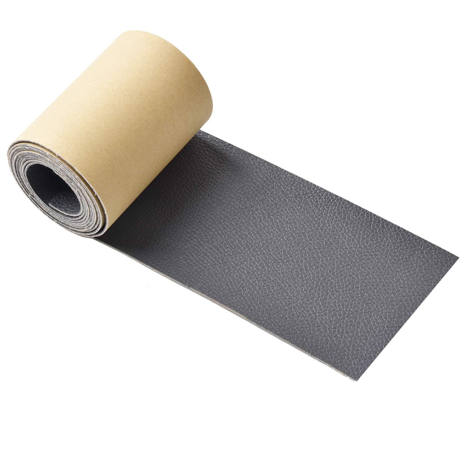 Leather Tape 3X60 Inch Self-Adhesive Genuine Leather Repair Patch for Sofas, Couch, Furniture, Drivers Seat (Gray)