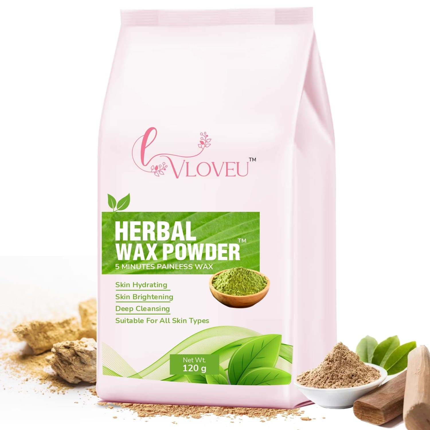 Herbal Wax Powder for Hair Removal - 120g | 5 Minutes Painless Facial Hair Removal Powder for Women | Natural Face Hair Remover, Bikini, Legs, And Underarms Wax Powder - Pack of 1