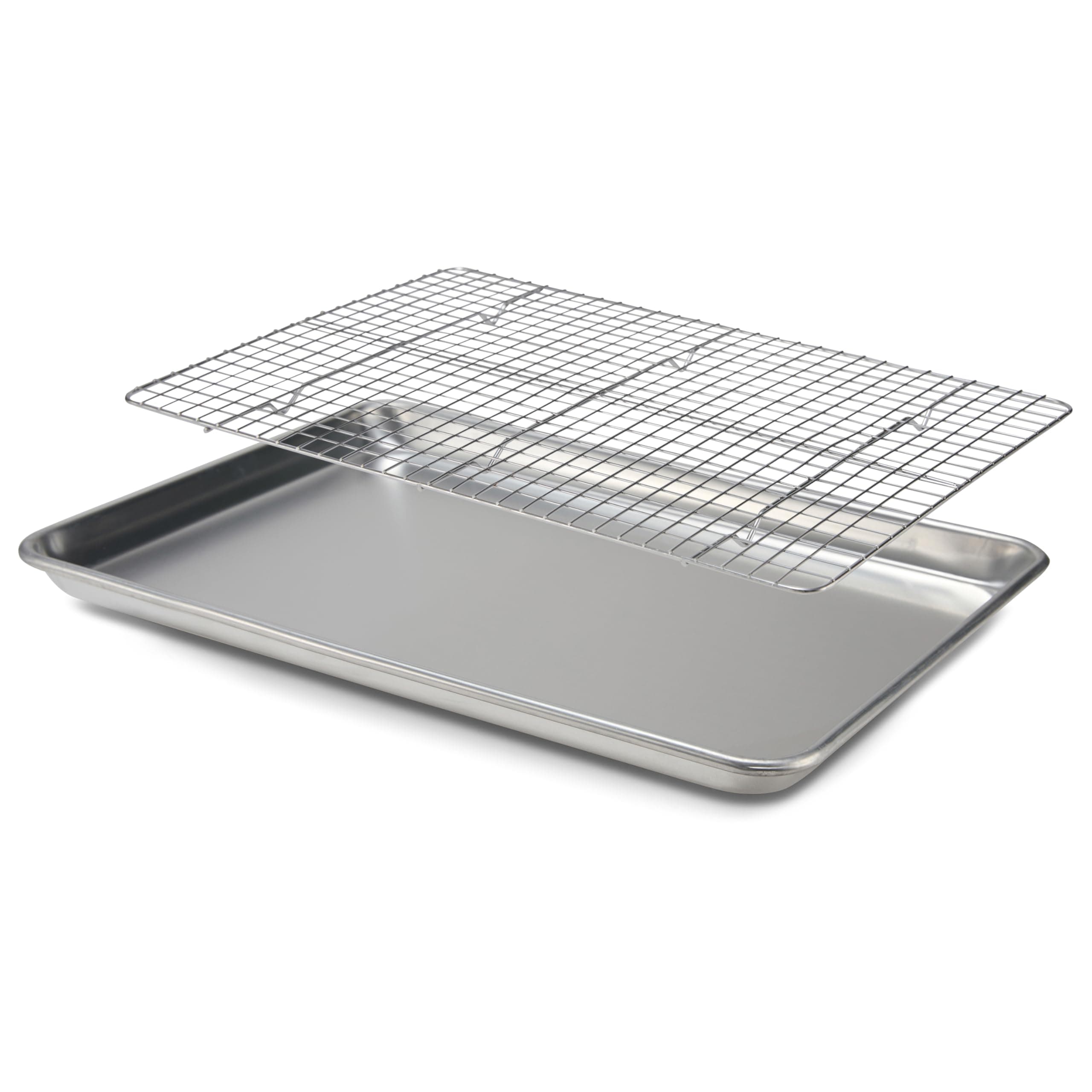 Checkered Chef Baking Sheet Pan and Cooling Rack - Half Sheet, 18" x 13" Aluminum Cookie Sheets and Stainless Steel Wire Rack for Baking