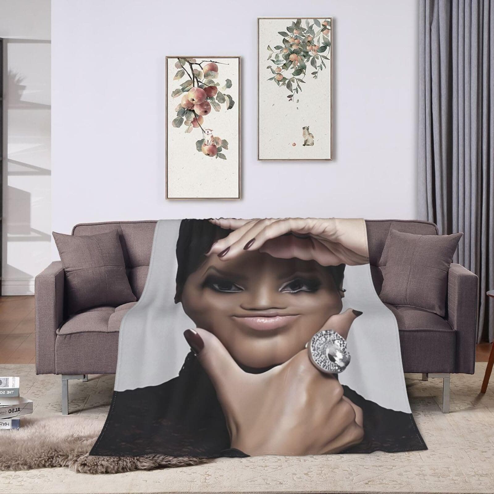 Toni Music Braxton Blanket Throw Blankets Ultra Soft Flannel Lightweight Throws for Couch, Bed, Plush Fuzzy Flannel Anti Pilling Warm Thermal Blanket All Seasons Use 60"X50"