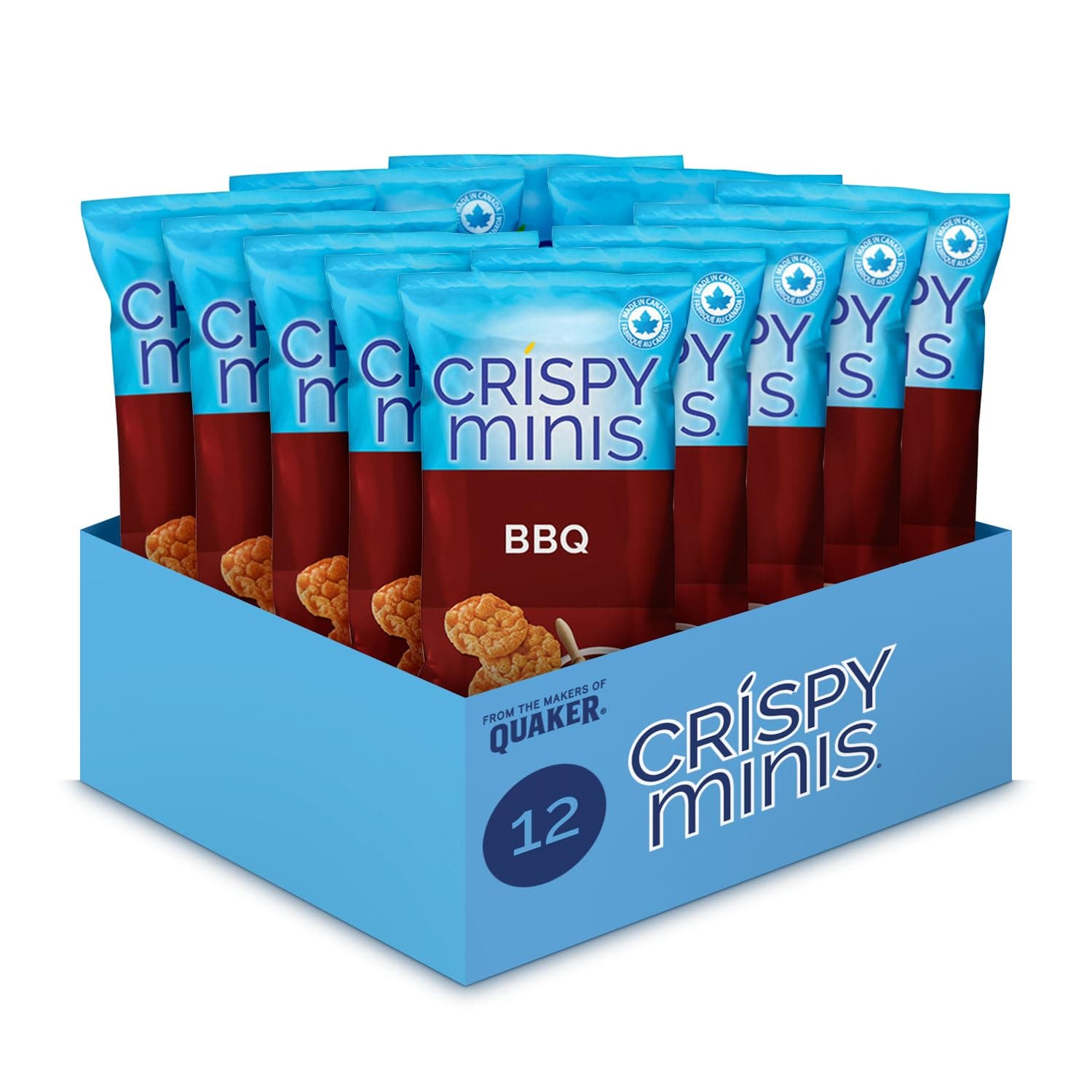 Quaker Crispy Minis BBQ, 100g/3.5 oz., 12pk {Imported from Canada}