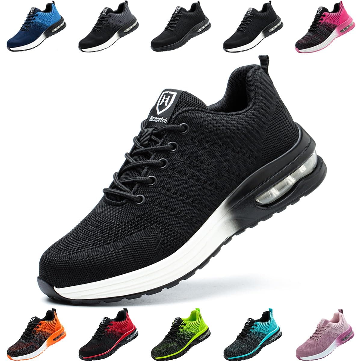 Nasogetch Safety Trainers Steel Toe Cap Trainers Men Women Lightweight Comfortable Safety Shoes Breathable Work Trainers with Cushioning