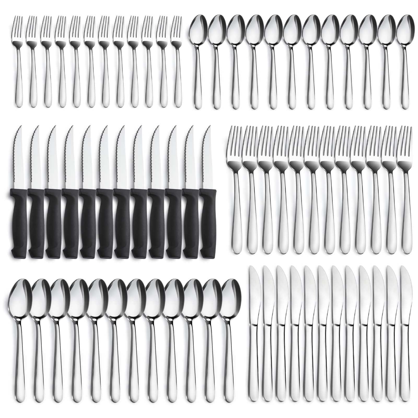 72Pieces Silverware Set(silver)
