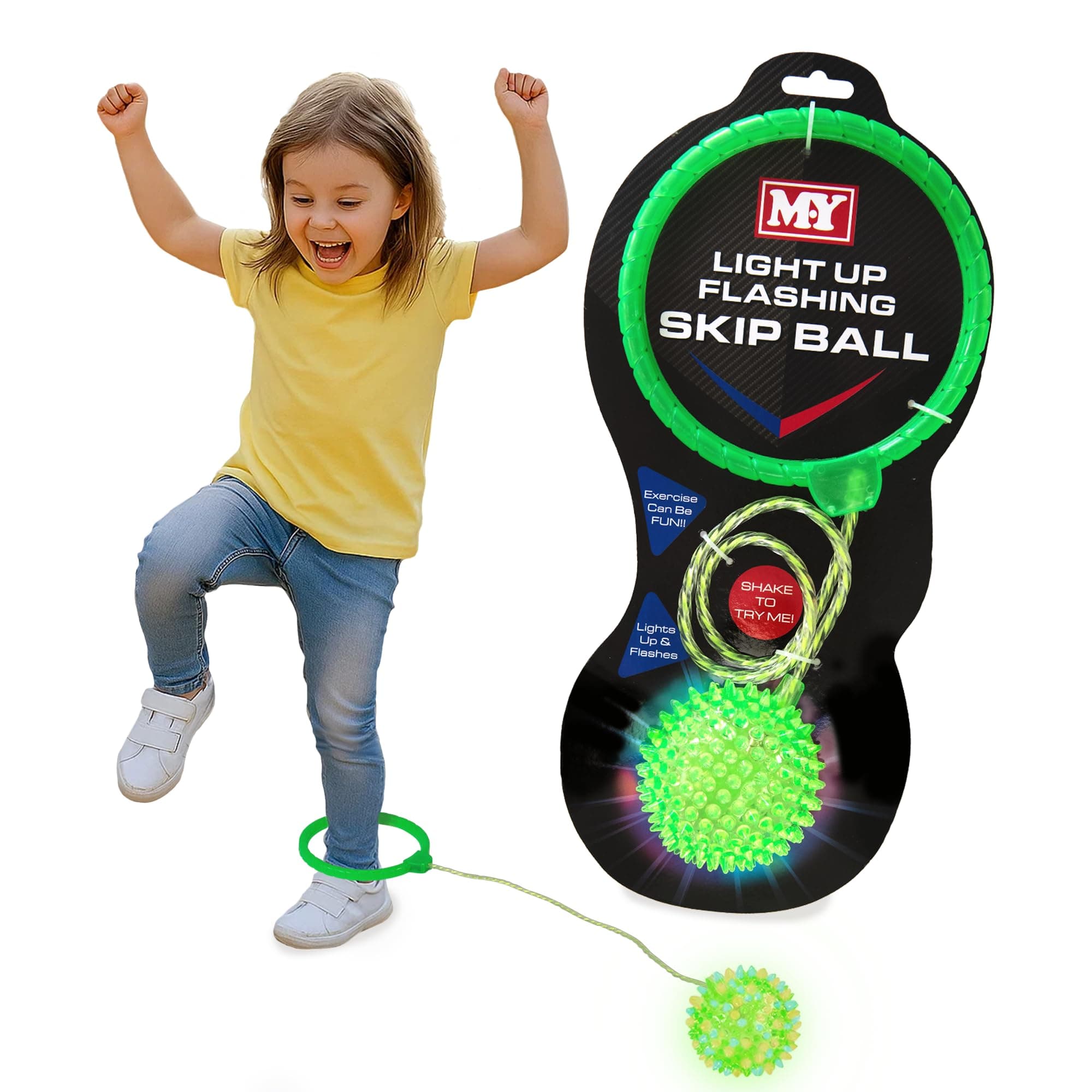 Light Up Flashing Ankle Skip Ball Kids Skipping Toy