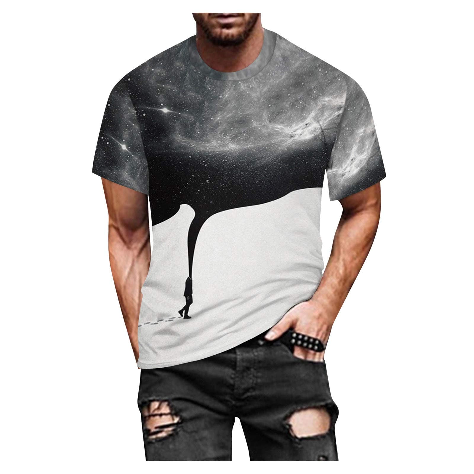 UK Stock Mens Clothing Sale Clearance Men Women Spring Summer Casual Slim 3D Printed Short Sleeve T Shirt Top Blouse Gentleman Warm Men Polo Rugby Shirts Patchwork Tops UK Size S-XXXXXXXL