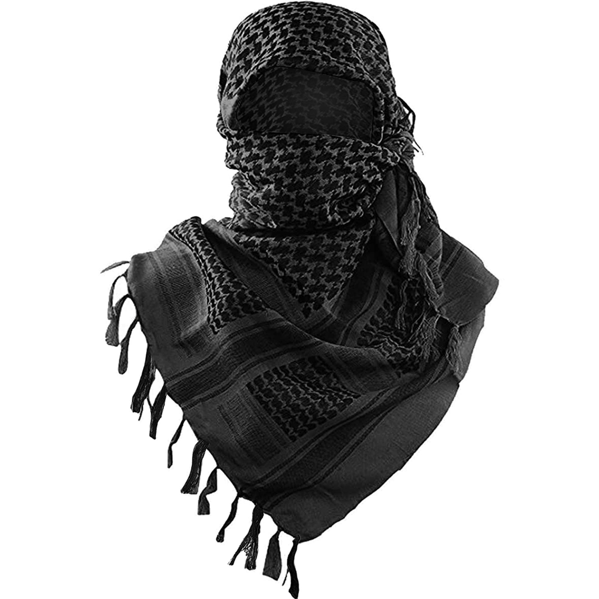 Luxns Military Shemagh Tactical Desert Scarf / 100% Cotton Keffiyeh Scarf Wrap for Men And Women
