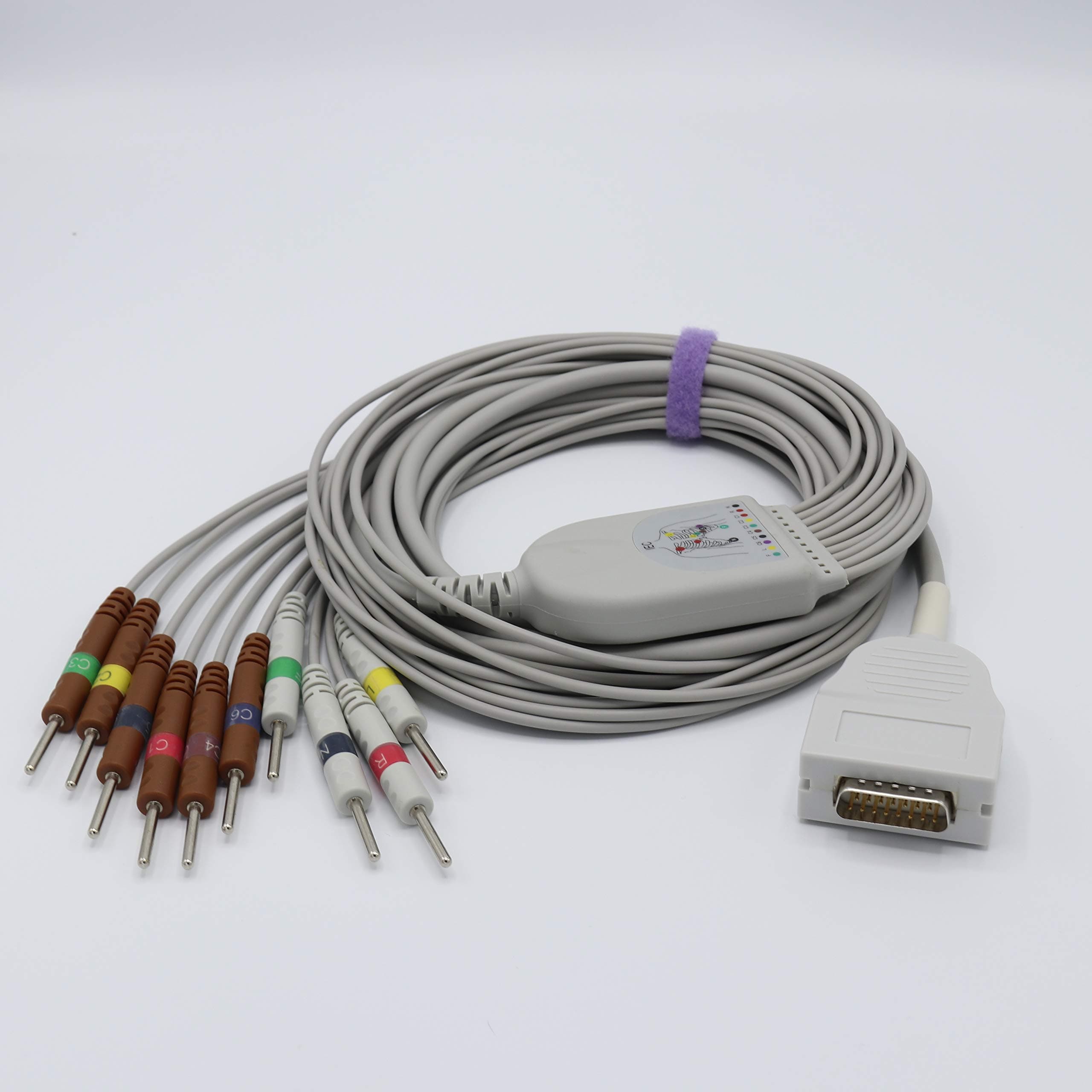 Sino-KCompatible Burdick E350 E350I E550 EKG Cable 10 Lead IEC Needle European Standard Connector CE/FDA Approved